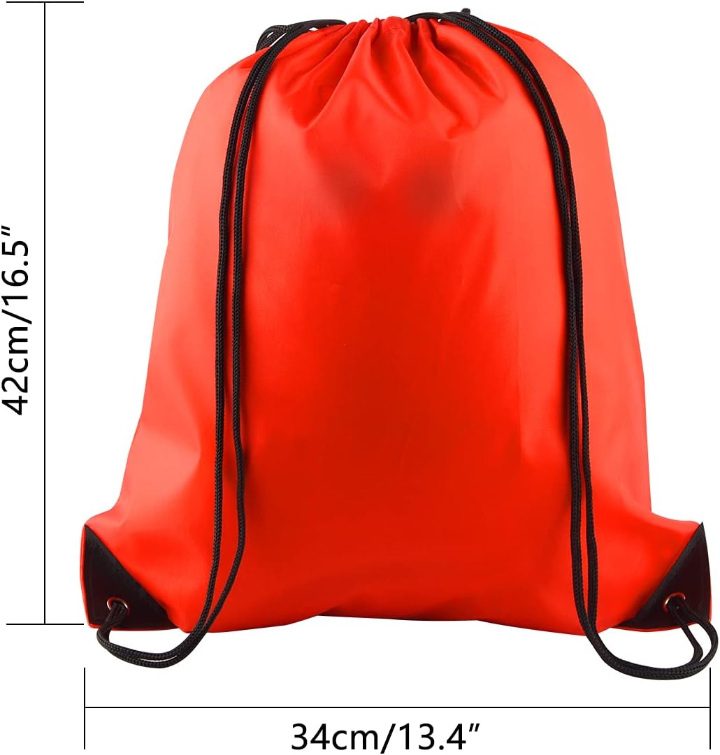 PLULON 25 Pcs Red Drawstring Backpack Bags Bulk String Backpack Cinch Sack Pull Sport Gym Backpack Bags for Yoga Traveling Outdoor Sports - Image 2