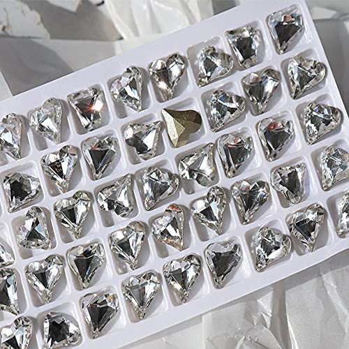 Kachimoo 3D Heart Nail Charms For Acrylic Nails,20 Pcs Crystal Heart Nail Rhinestones Nail Gems Nail Art Charms For Women Nail Art Designs Diy Accessories Craft (Clear) #TOP6