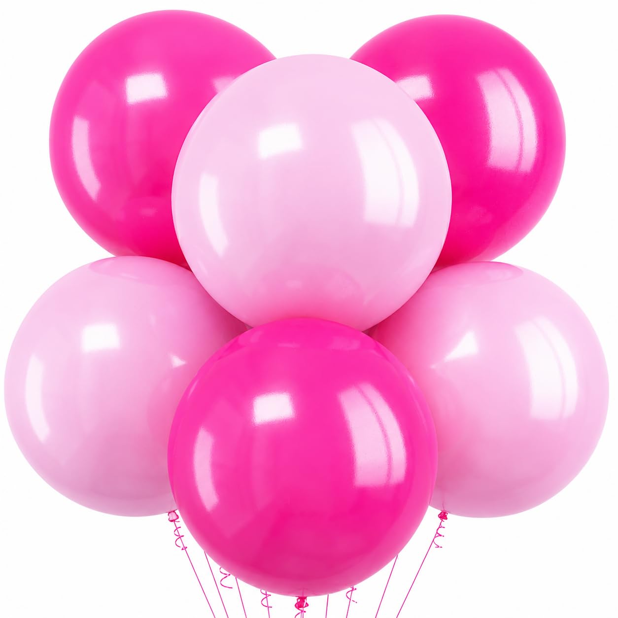 18 Inch Pink Balloons, 12 Pcs Large Hot Pink Light Pink Balloons, Round Latex Party Balloons for Birthday Graduation Wedding Anniversary Bachelorette Baby Shower Party Decorations