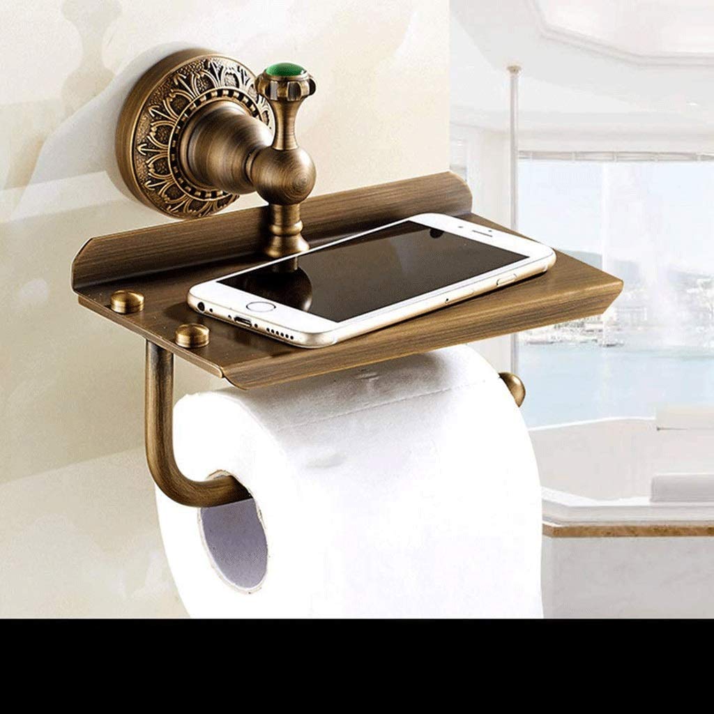 Industrial Toilet Paper Holder with Rustic Cast Iron Pipe Hardware for Bathroom, Washroom