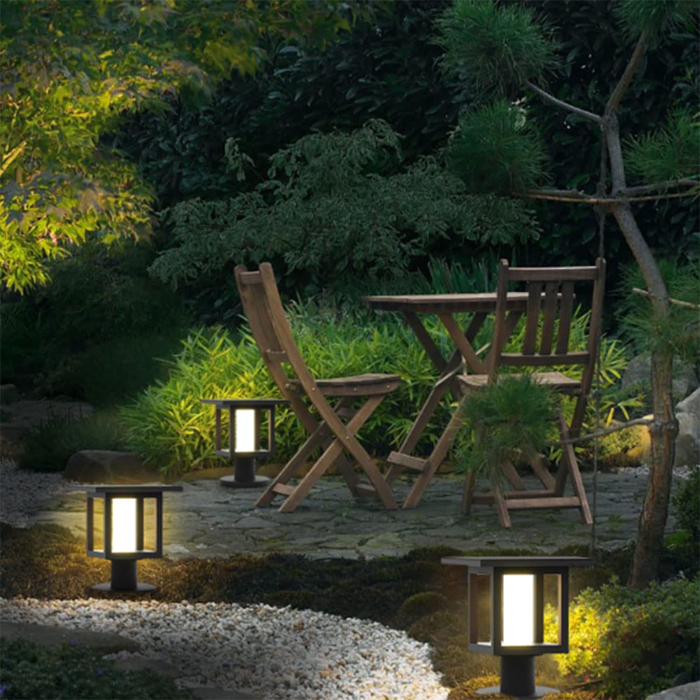 Luce da cortile Altezza impermeabile 31,5 cm Luci per palo da prato per esterni impermeabili Luci a colonna in alluminio semplice Porta Street Park Garden Villa Decor Luci a colonna Lampione stradale