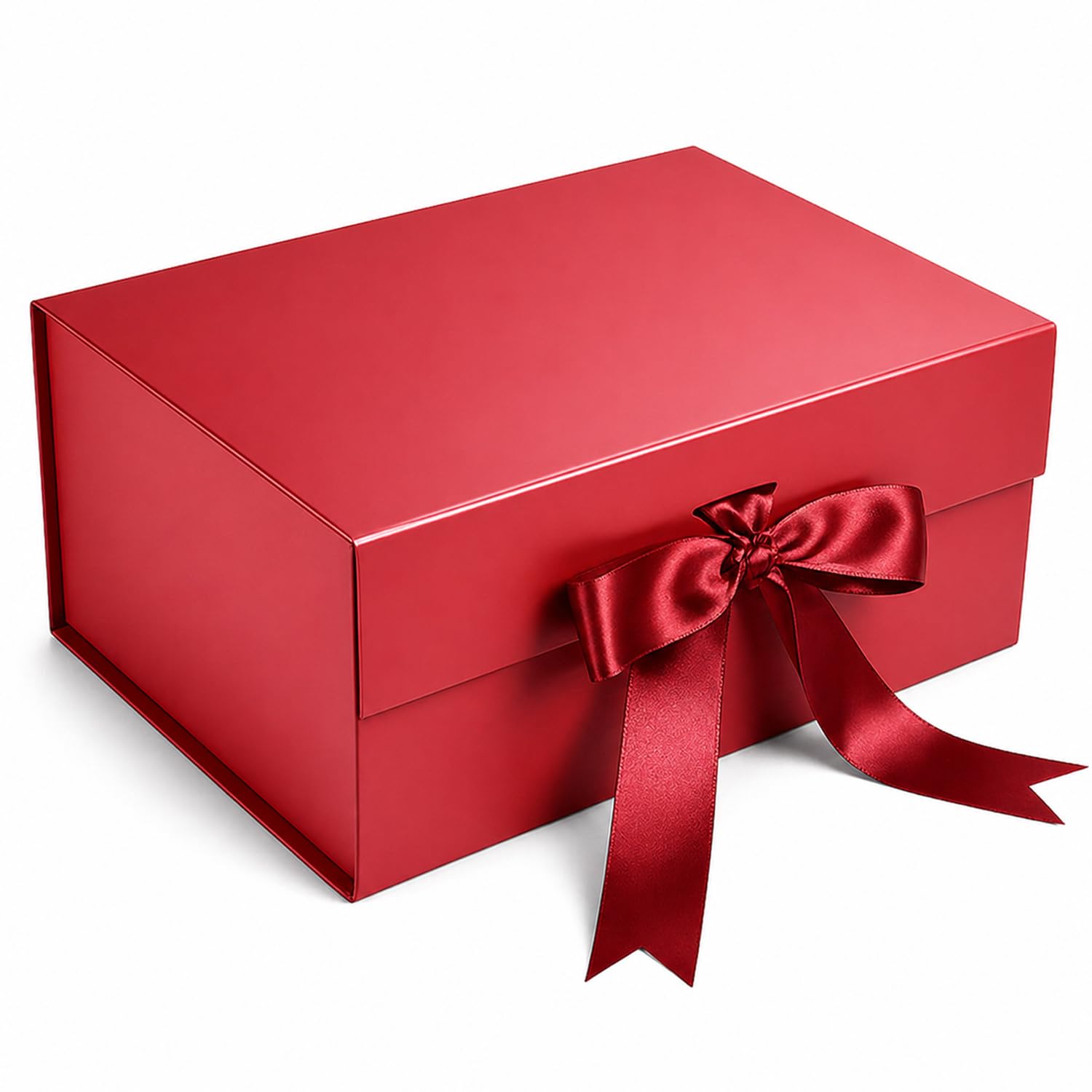 Maroon Foldable Rakhi Gift Box Empty Gift Box with Satin Ribbon, Multipurpose Hamper Box Holds upto 5 kg Reuse Gift Boxes for Gift Packing (Medium 24 x 17 x 10 cm, Maroon Matte Finish 1Pcs)-image-36