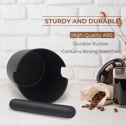 Miniatura 3 de Knock Box - Accesorios para máquina de café expreso, 4.5 pulgadas, estilo barista, caja de café para molidos con barra extraíble absorbente de