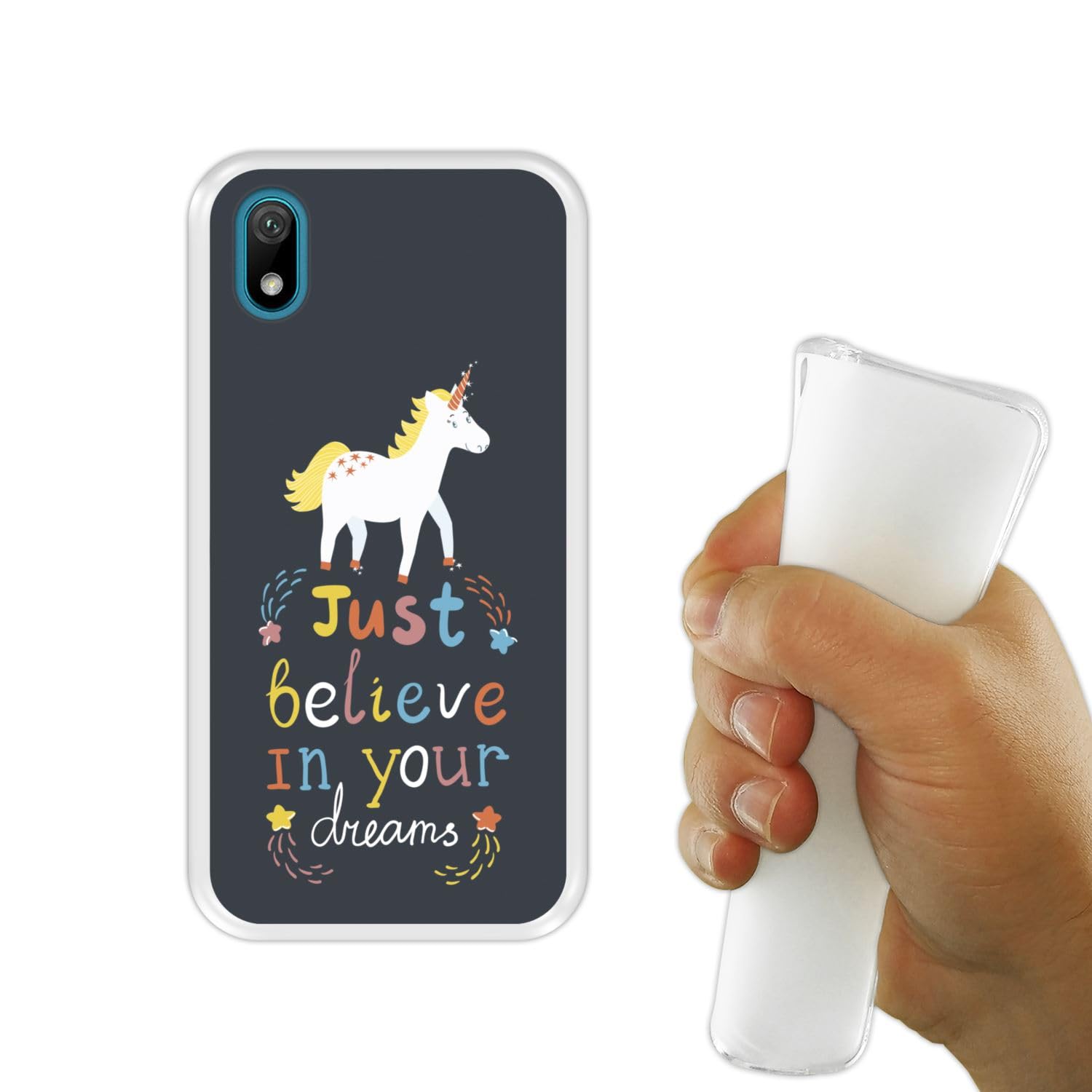 Cover per Huawei Y5 2019/Honor 8S con Cordoncino, Custodia Trasparente in TPU con Tracolla, Antiurto (Viola, For Huawei Y5 2019/Honor 8S
