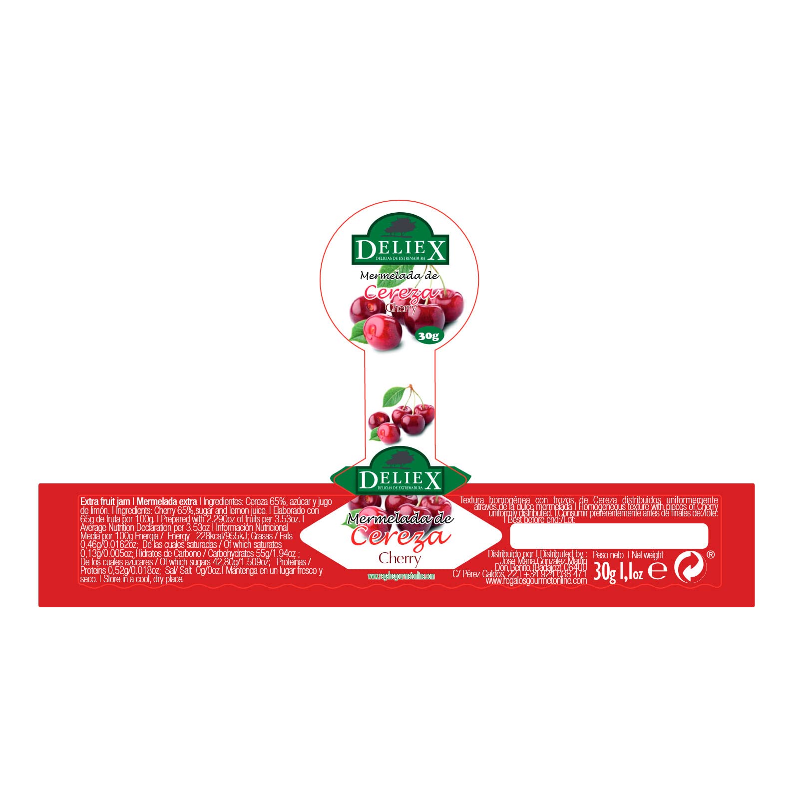 Deliex delicias de Extremadura. 60 Mermeladas pequeñas sabores variados. Miniaturas de mermeladas en cristal 30 gr, detalles a invitados en bodas, comuniones, bautizos (Surtido, 60 Tarros)