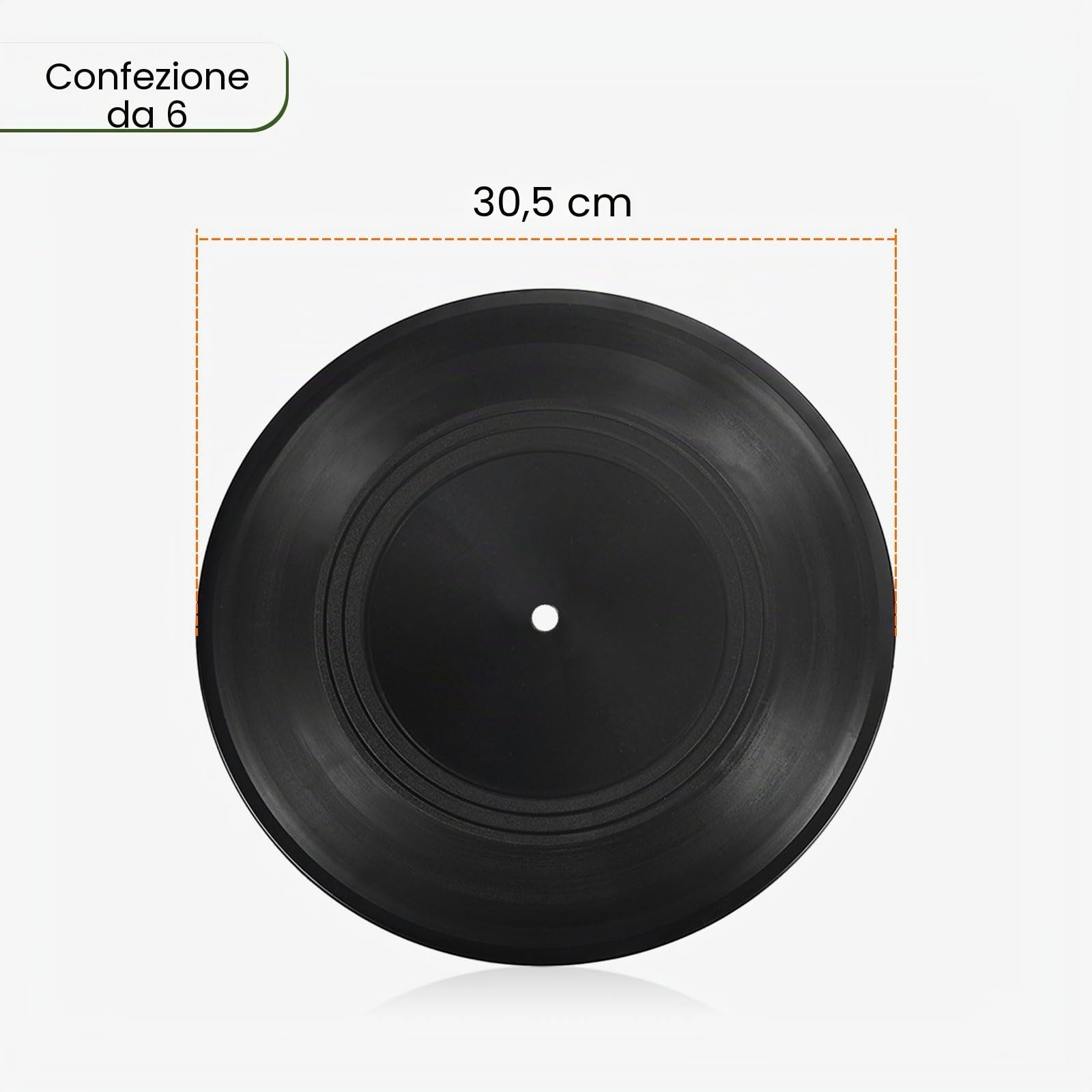 PATIKIL Vuoti Vinile Dischi 12" 6pz CD Falsi Vinili Dischi per Parete Estetica Decorazione Decorativi Dischi per Rotolo Musica Stanza Rock Festa Fai Da Te Decorazione Nero
