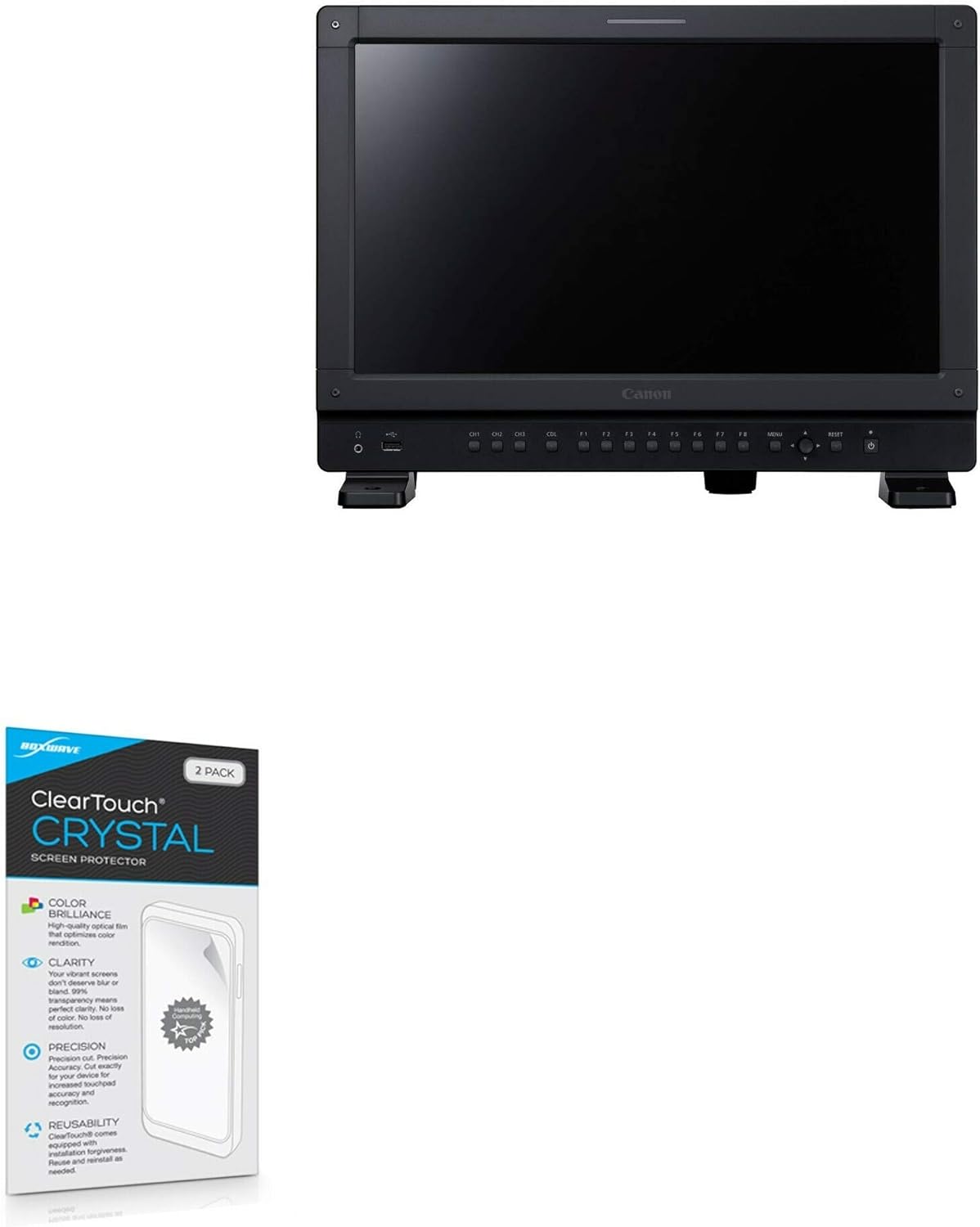 BoxWave Screen Protector Compatible with Canon DP-V1711 - ClearTouch Crystal (2-Pack), HD Film Skin - Shields from Scratches