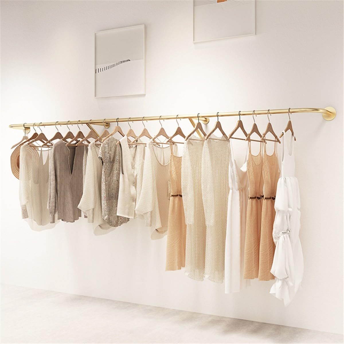 FGXHHS Industrial Wall-Mounted Clothes Rack, Metal Coat Hanr for Boutique Display, Modern Clothing nizat Solut Retail & Home Use