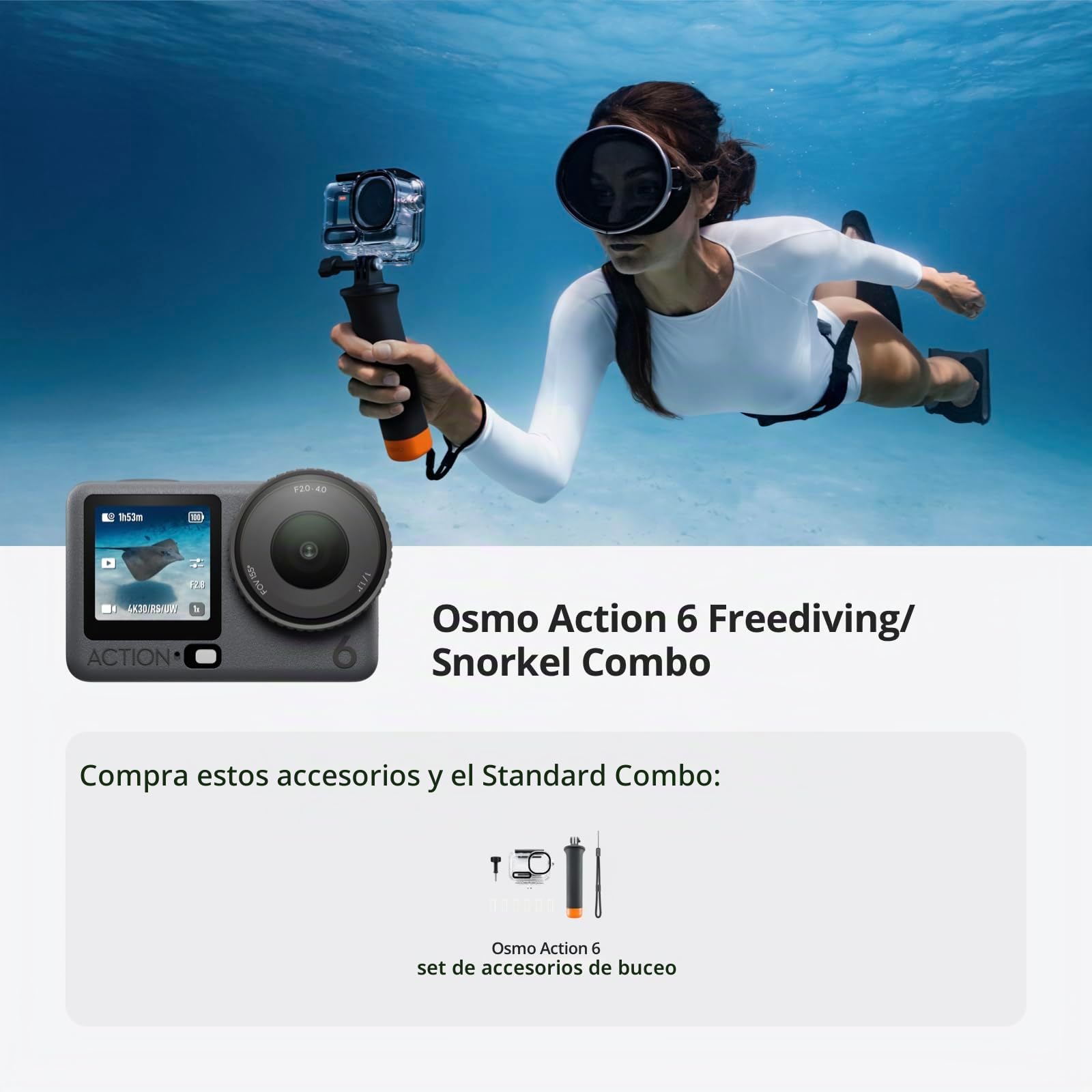 DJI Osmo Action 6 Pack para Buceo Libre/Esnórquel, CAM acción submarina 8K