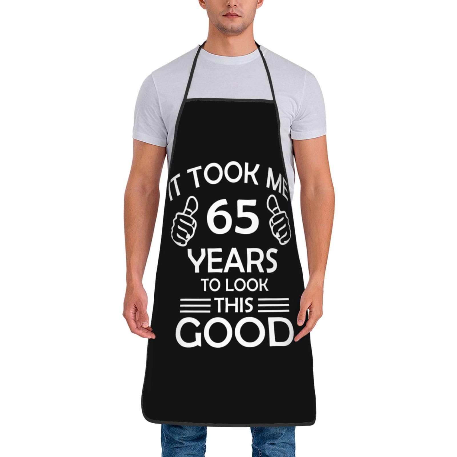 Oudrspo Unisex Happy 65Th Birthday Women Men Aprons Waterproof Adjustable Cooking Aprons For Kitchen Gardening Cooking