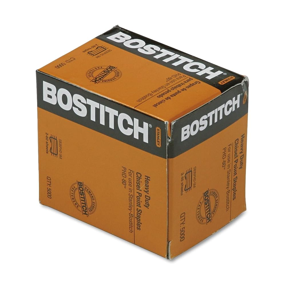Bostitch Office Heavy Duty Premium Staples for PHD60 and PHD60R, 2-60 Sheets, 5,000 Per Box (SB35PHD-5M)