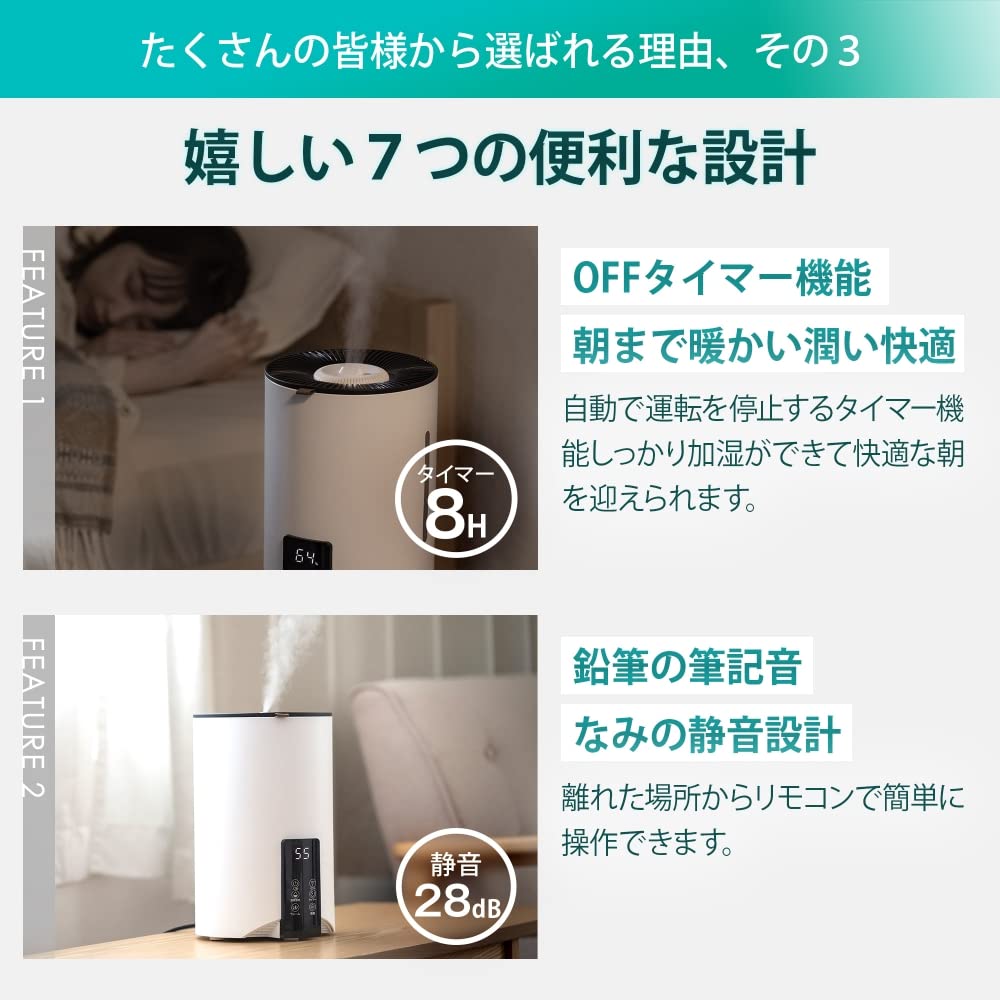 Amazon | 【天通ライト】加湿器 大容量 4L 上から給水 ハイブリッド式