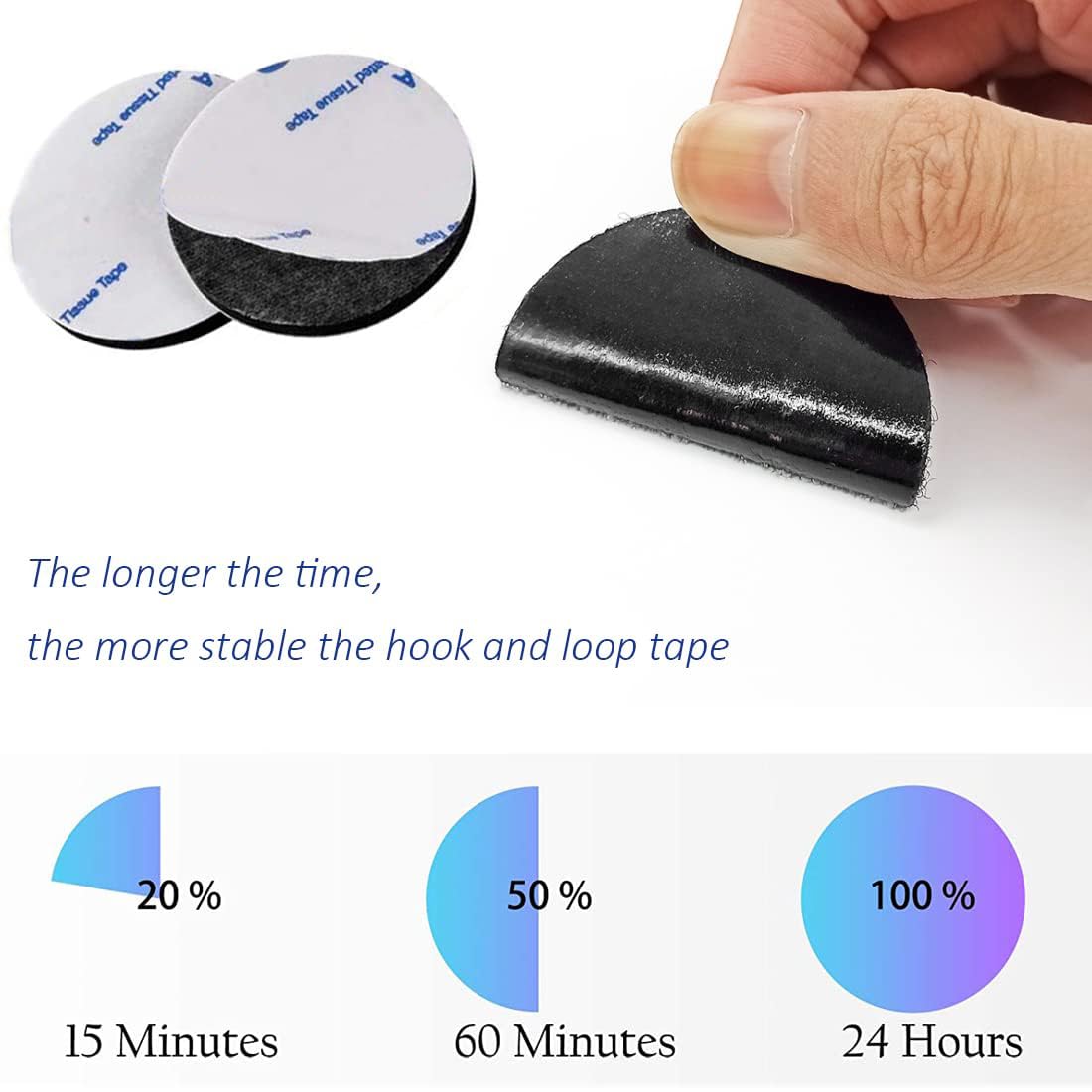Pad Biadesivo, Nero Nastro Biadesivo Extra Forte Riutilizzabile 10 pezzi Stretch Adesivo Tondo 5 cm di Diametro per Articoli Da Incollare