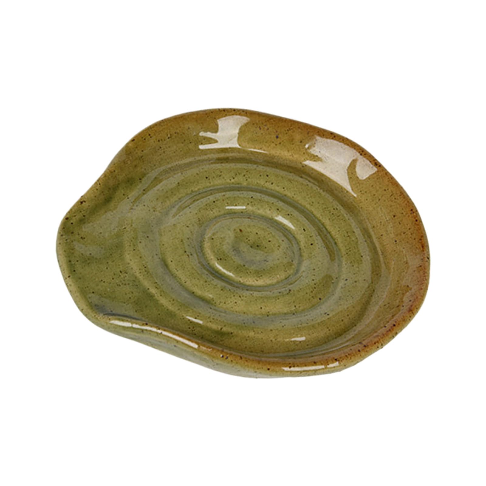 TQUXNGA Multifunctional Ceramic Condiment Tray and Cooking Utensil Rest for Home Cooks Spoon Holder Kitchen Tool Earthenware Spoon Rest