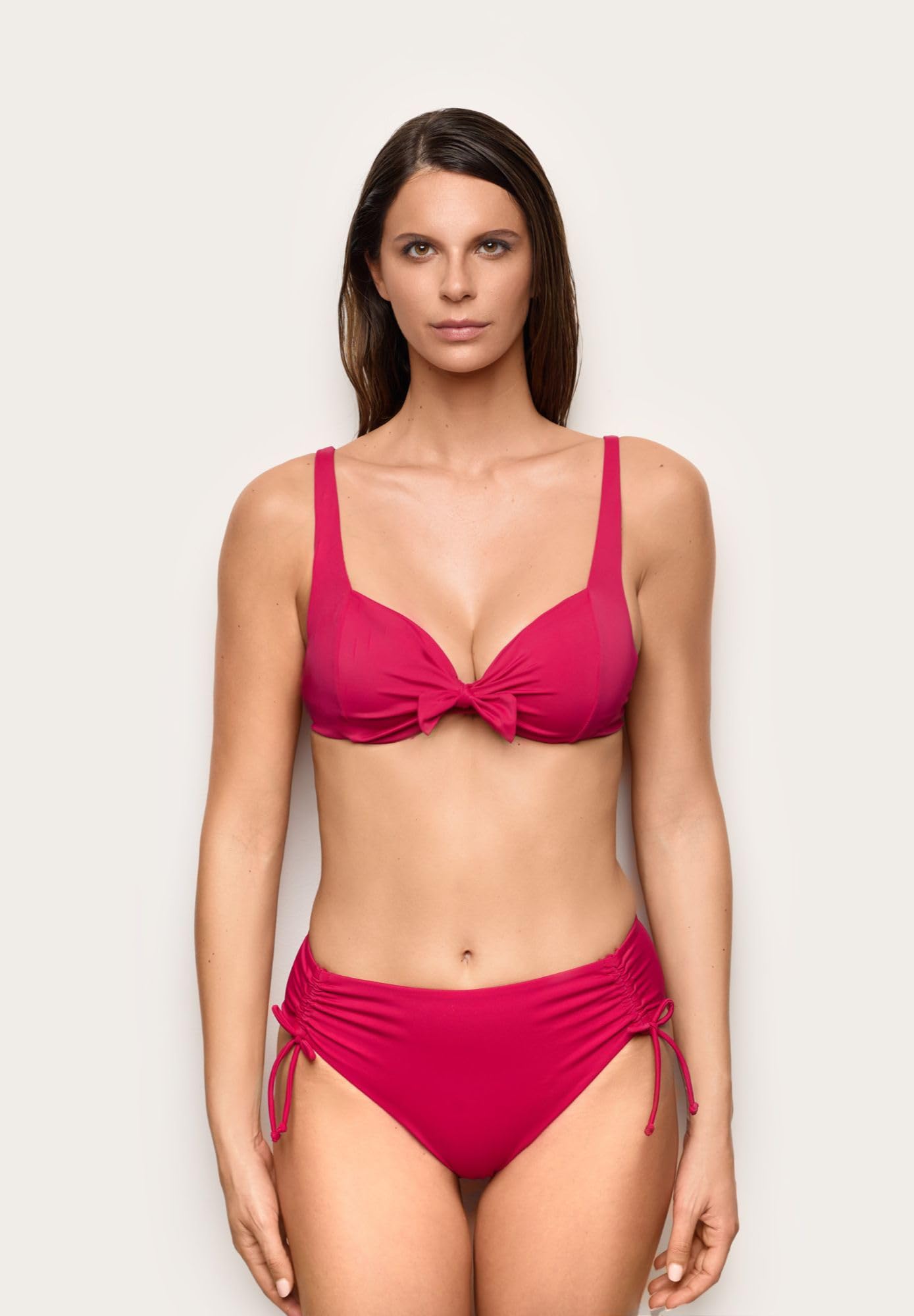 YAMAMAY - Bikini Parte Alta, Modello Balconcino con Ferretto, Donna, Essentials, Magenta, monocromo