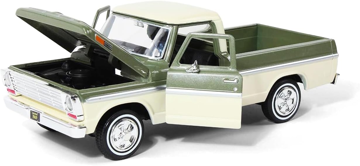 1969 Ford F-100 Pickup Truck, Green/Cream 71315LGN - 1/24 Scale Diecast Model Car