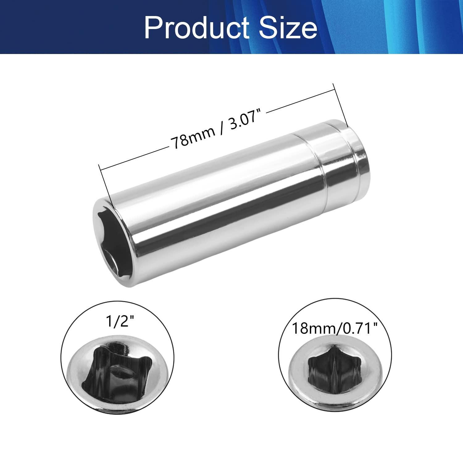 6 Point Shallow Socket Hegebeck 6-Point Shallow Socket Set 1/2