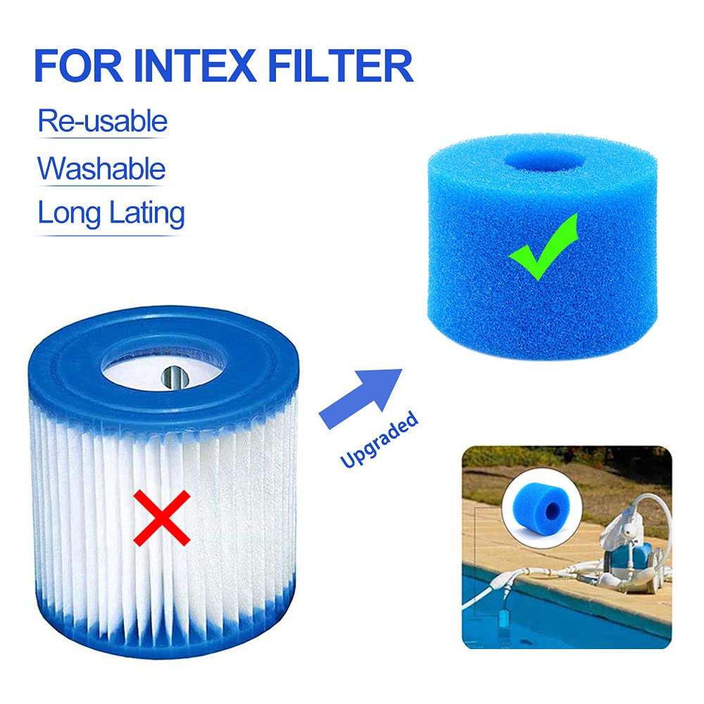 4x Pool Filter Schaumstoff - Wiederverwendbar Für Typ II Filter 530-800 GPH
