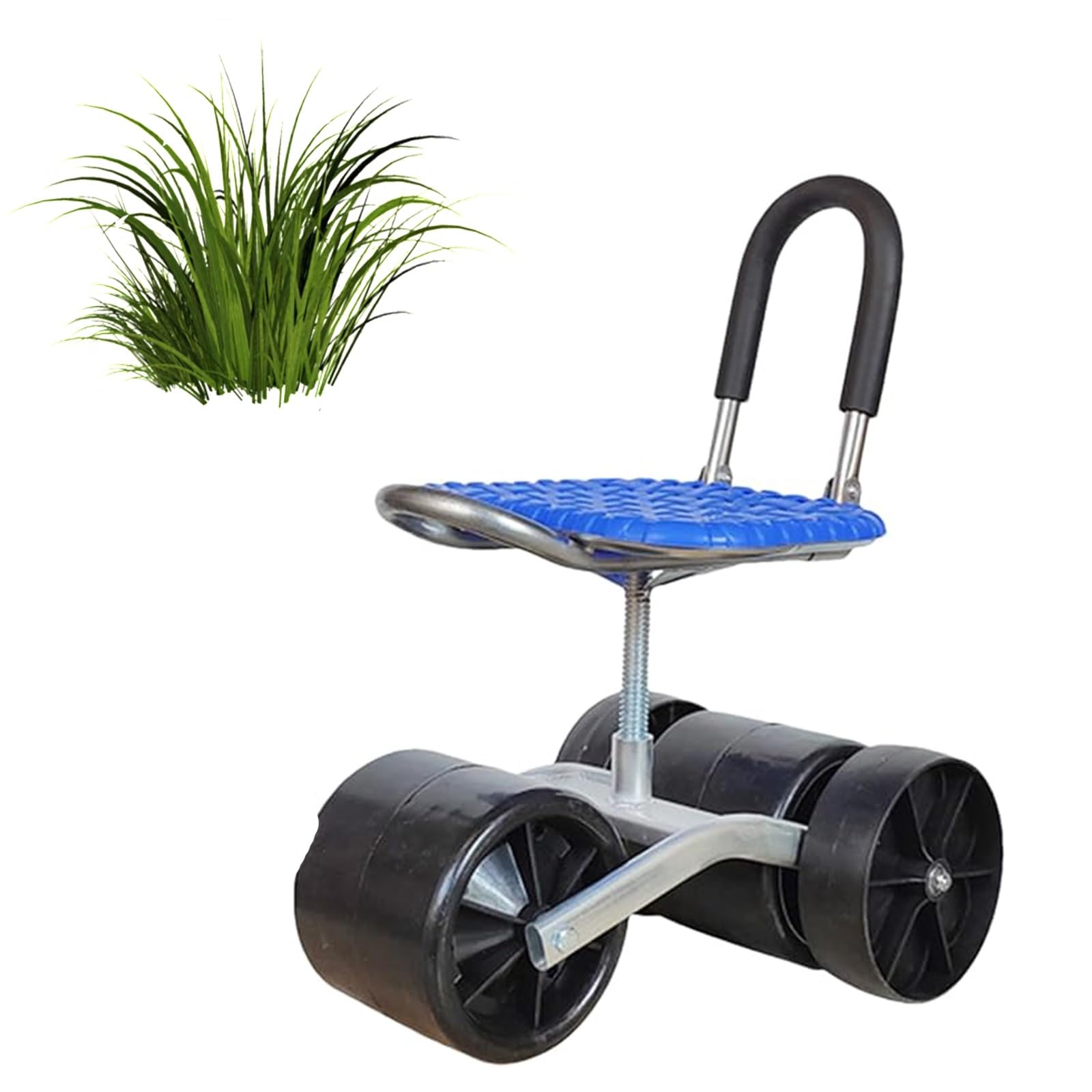 Sgabello da giardinaggio arrotolabile – Giardino girevole a 360 gradi, sedile lavoro scorrevole con ruote | Carrello pieghevole regolabile in altezza, sedili lisci