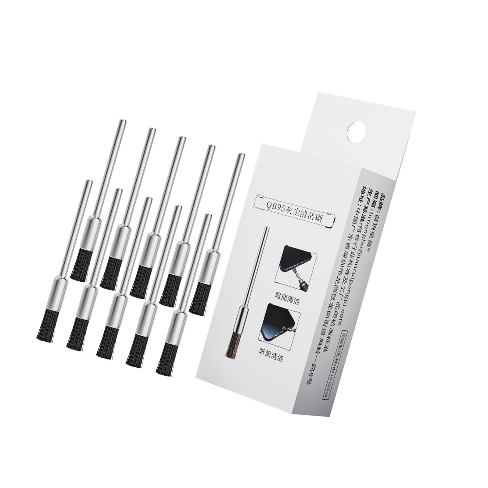 10PCS Highly Density Bristle Cleaning Brushes 3mm / 2.35mm Electric Grinding Tool for Gadget Repair and Precisely Dusting Small Cleaning Brush