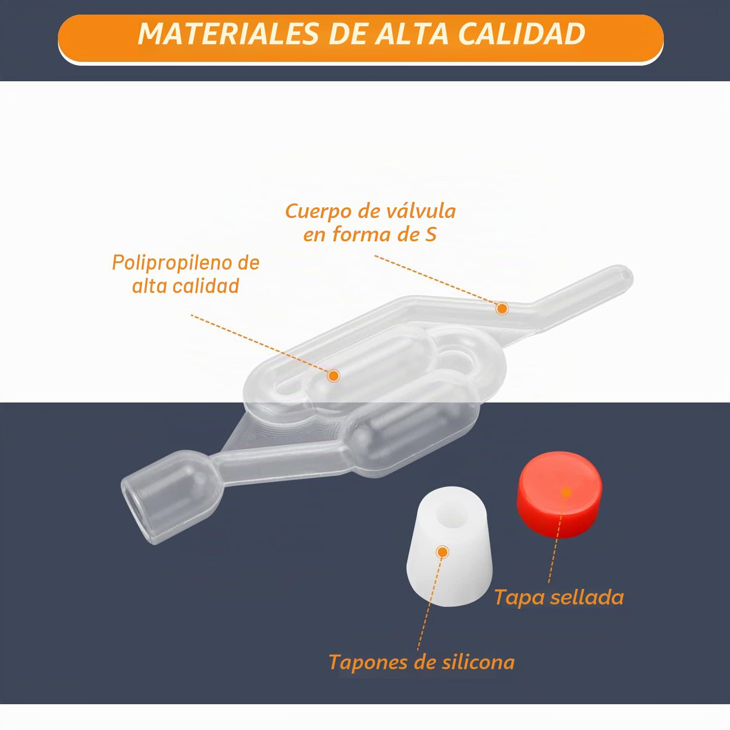 Tubo de Fermentación Airlock,HASLED Airlock Esclusas con Tapón de Goma,Bloqueo de Válvula Esclusa de Aire Para Elaborar Cerveza,Vino,Chucrut Fermentado