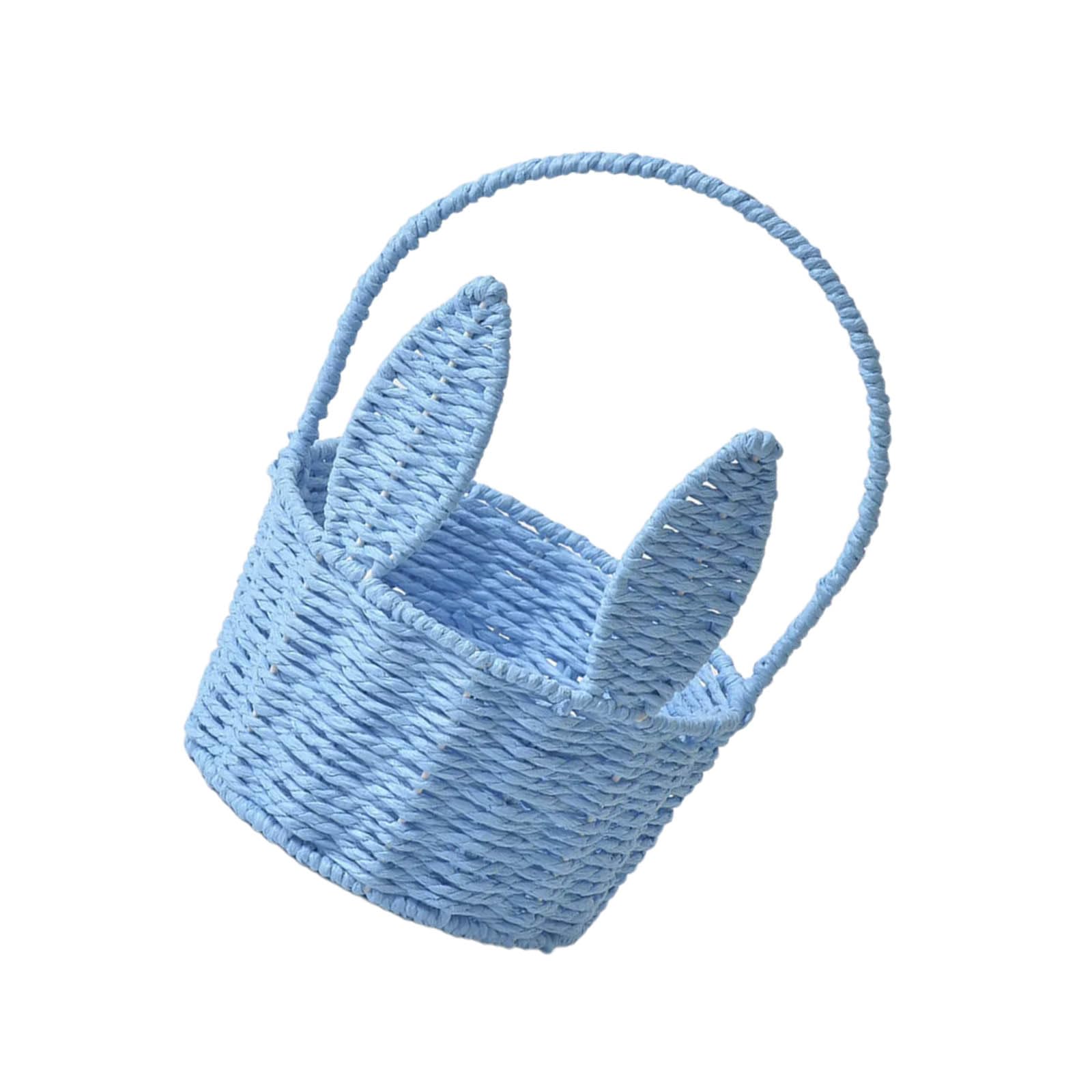 carotoe Fashionable Handwoven Rabbits Ears Basket Romance Styles Portable for Home Decoration and Storage Solution Kids Room Organizers