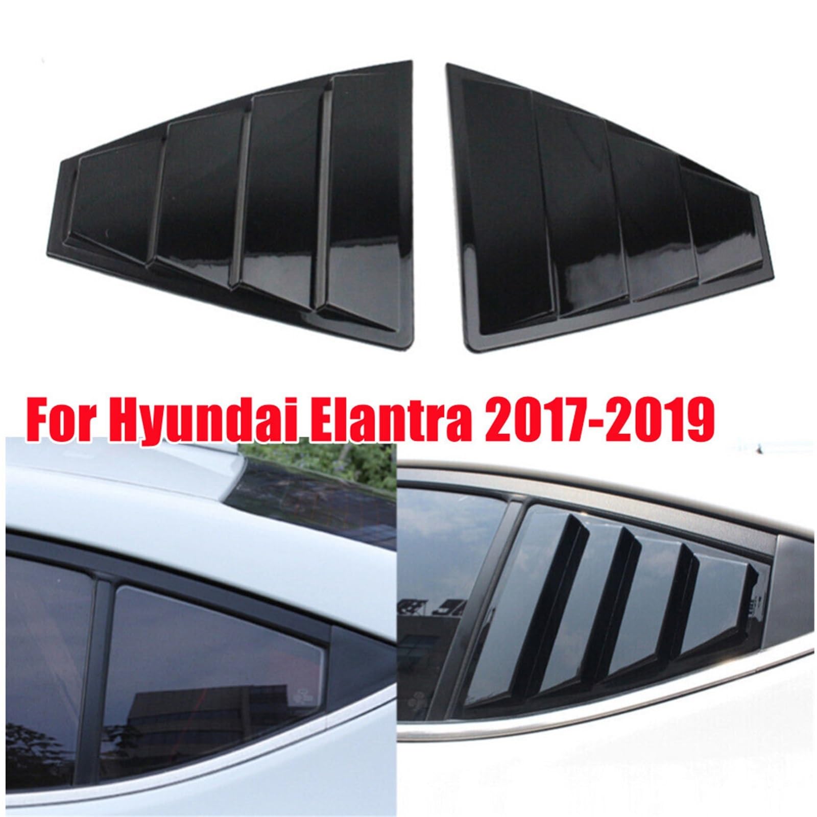 Pasuje do Hyundaia Elantra 2017-2019, osłona żaluzji tylnej szyby, naklejka na boczny otwór wentylacyjny Migawki Tylnej Szyby