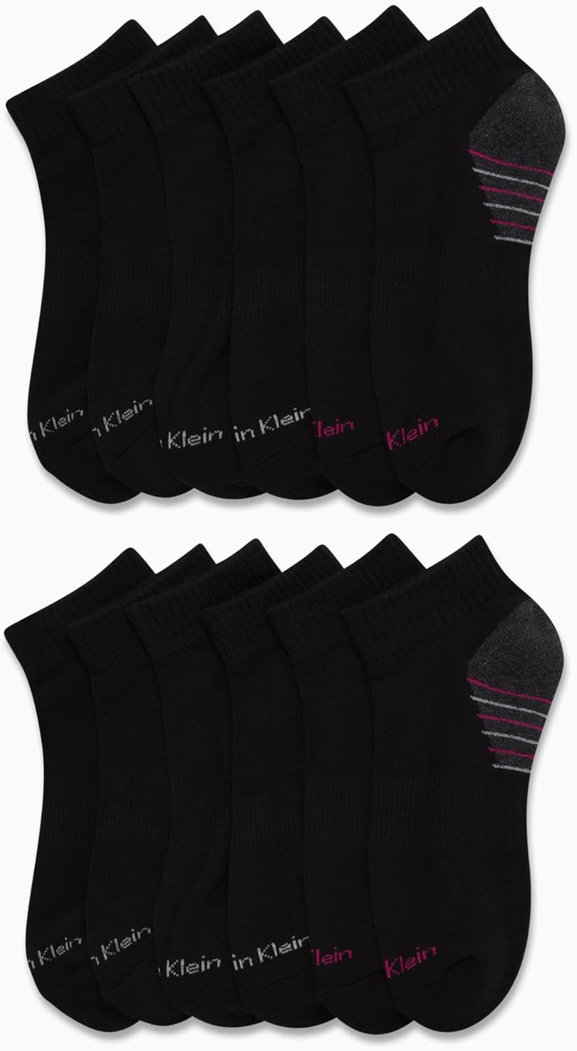 Calvin Klein Womens Quarter Socks - 12 Pack Soft Cushioned Athletic Performance Quarter Length Ankle Socks for Women - Image 3