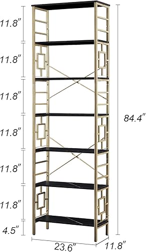 Miniatura 2 de HOMISSUE Estantería de metal de 7 niveles de alto, estantería moderna de almacenamiento independiente para el hogar, oficina, sala de estar y