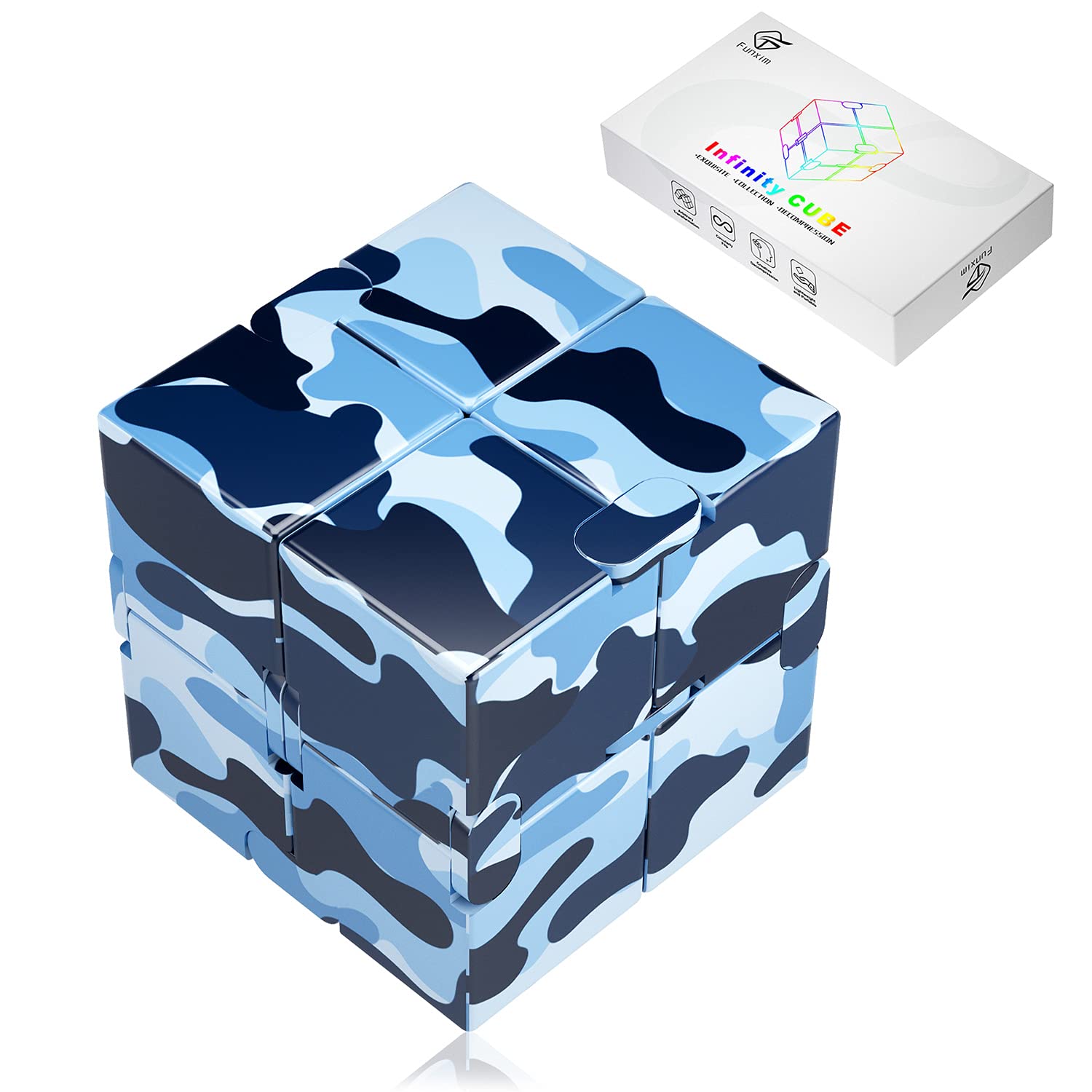 ss shovan Infinity Cube Fidget Toy, Hand Killing Time Transform Cubes Magic Cubes for Stress, Anxiety Relief and Kill Time, Relaxing Hand-Held Fidget Toy for Kids and Adults(Camouflage)