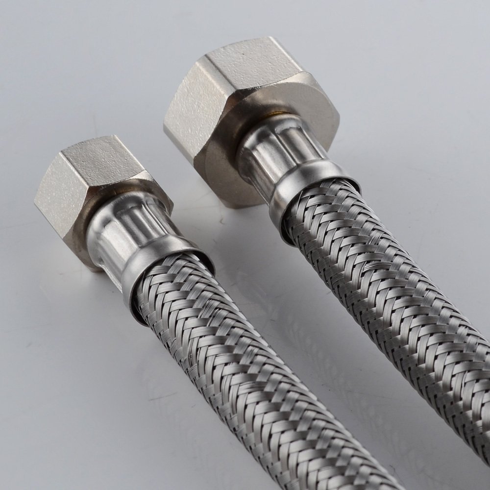 24" Faucet Supply Line,3/8" Comp X 1/2" FIP Kitchen Sink To Moderate Short Distance Pack 2