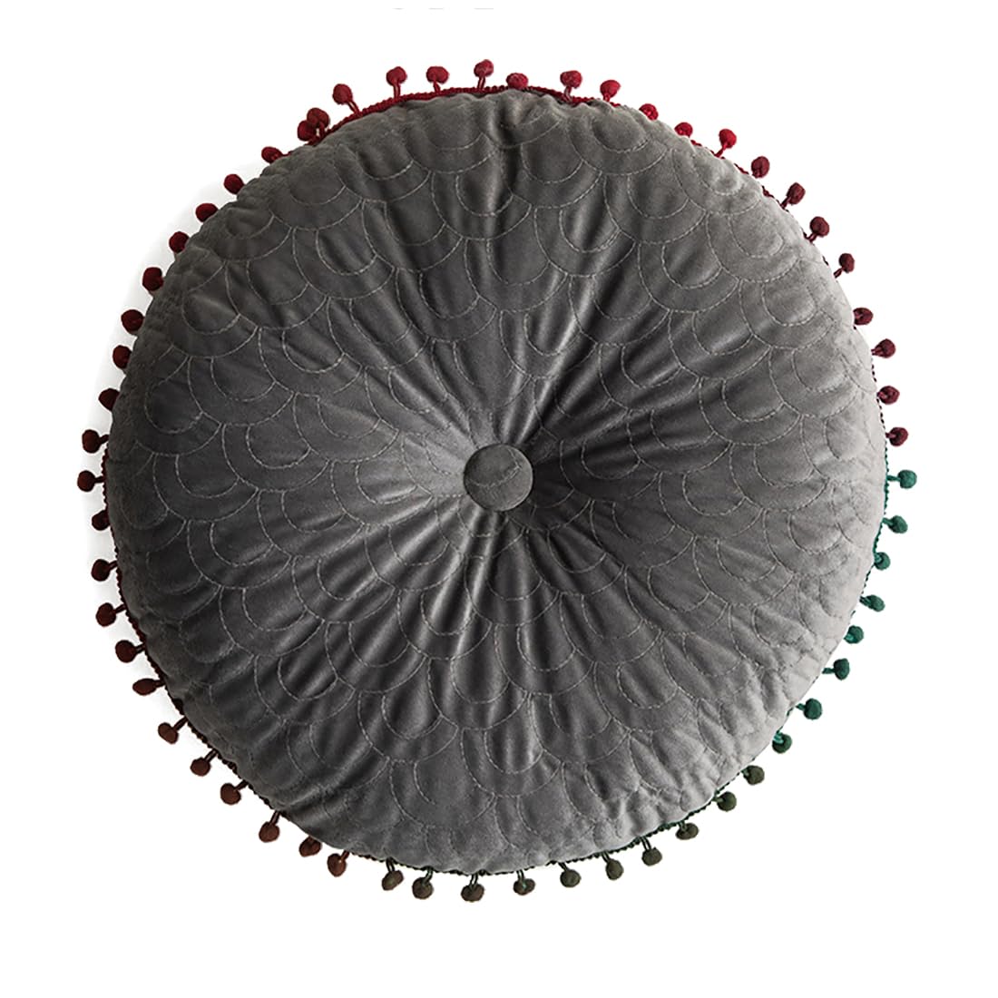 VHJdtE Seat Cushion, Nordic Style|Cozy Thin Fleece Fabric Seat Pads|Stylish Upholstered Sofa Backrest Pillow(Round-gray)