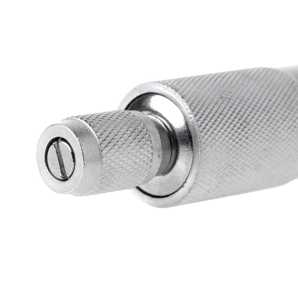 Verbessertes Präzisions-Mikrometer, Nadel-Typ-Gewinde-Mikrometer für Kopf-Urement-Werkzeug, 0–25 mm Werkzeug, 25 mm Mikrometer, runder Kopf mit Mutter und Ratsche