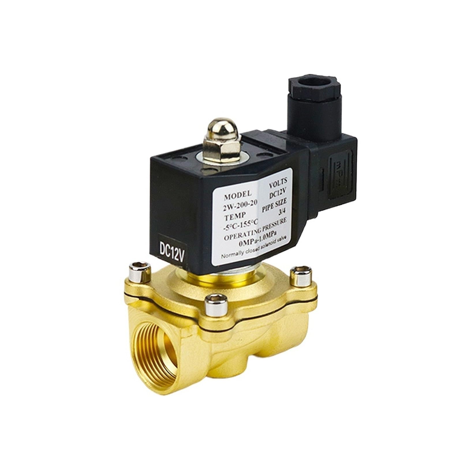 Électrovanne en laiton DN25 DC12V à ouverture instantanée et haute étanchéité