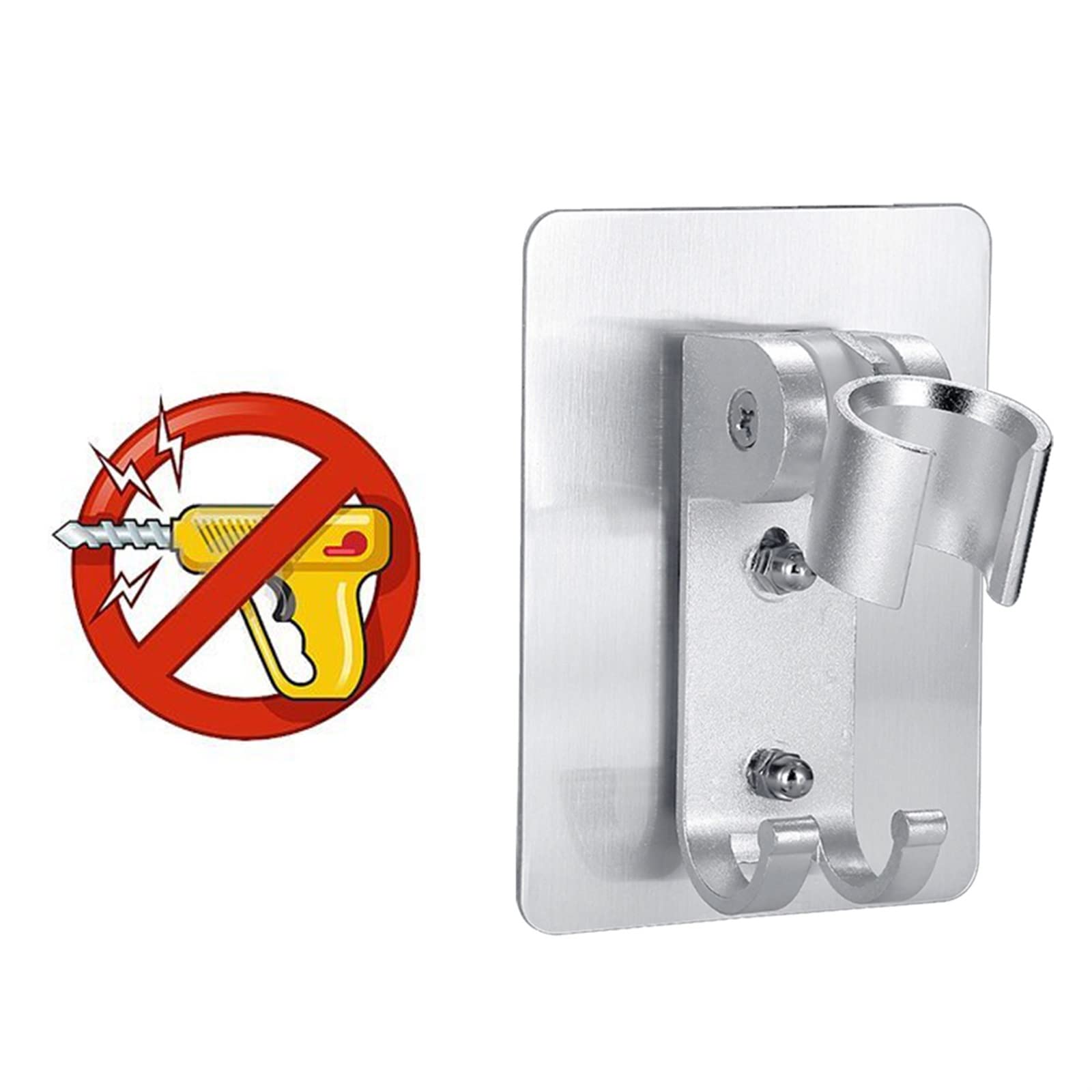 XTYPE Soporte para cabezal de ducha con ventosa fuerte y adhesivo para fijar la boquilla de ducha de baño, soporte ajustable para montaje en pared, herramienta de baño