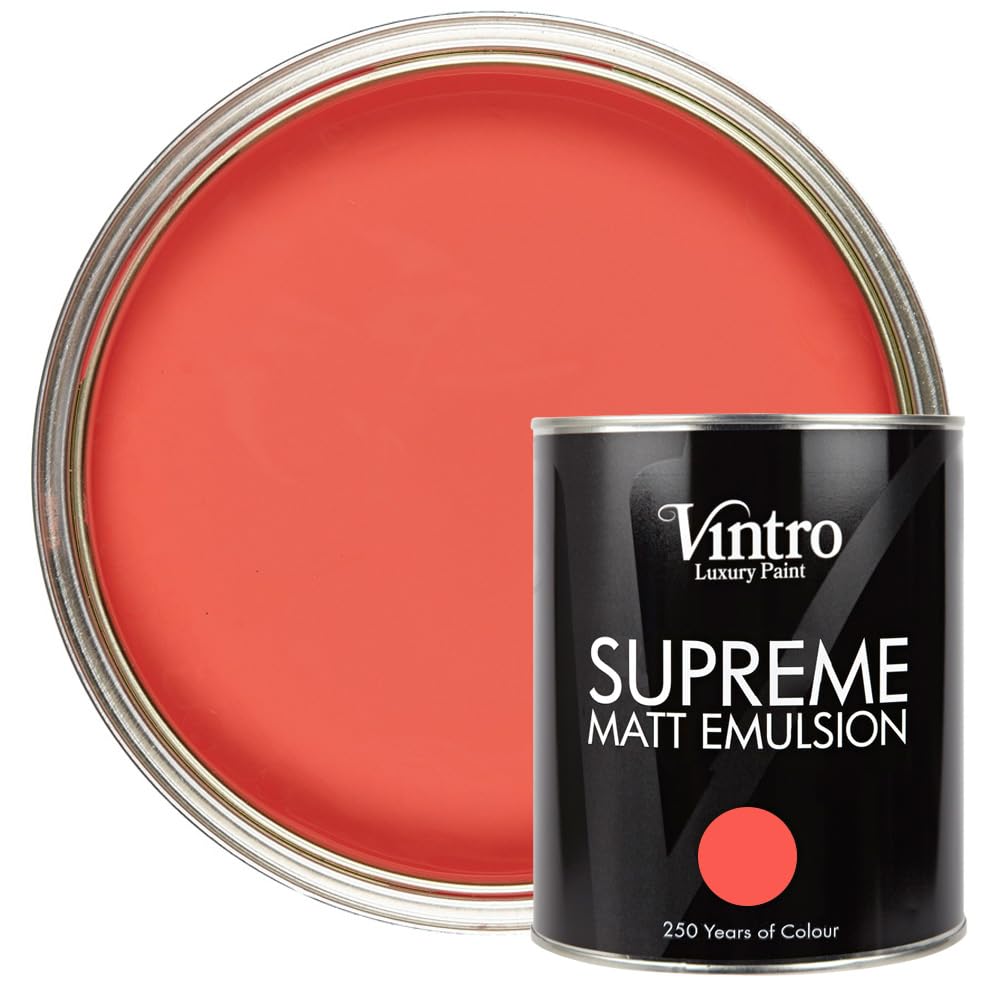 Vintro Paint Medusa Matt Emulsion Interior Paint 1L - Red - Large