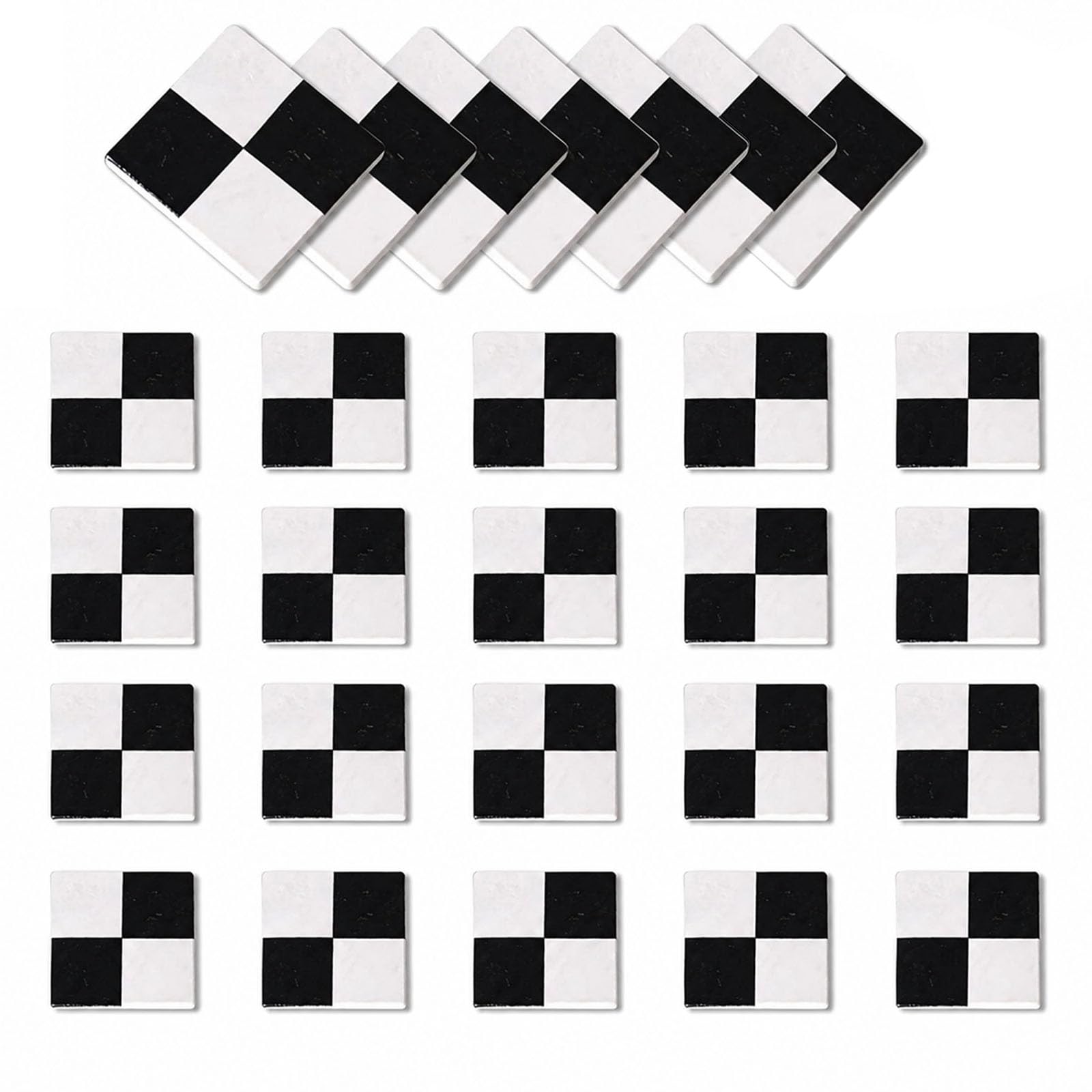 Mistillion 27pcs Wooden Dollhouse Flooring Tiles, Miniature Floorboards, Tiny House Building Accessory, DIY Mini Landscape Decor for Dollhouse Interiors & Model Scenes, Black and White Checkered