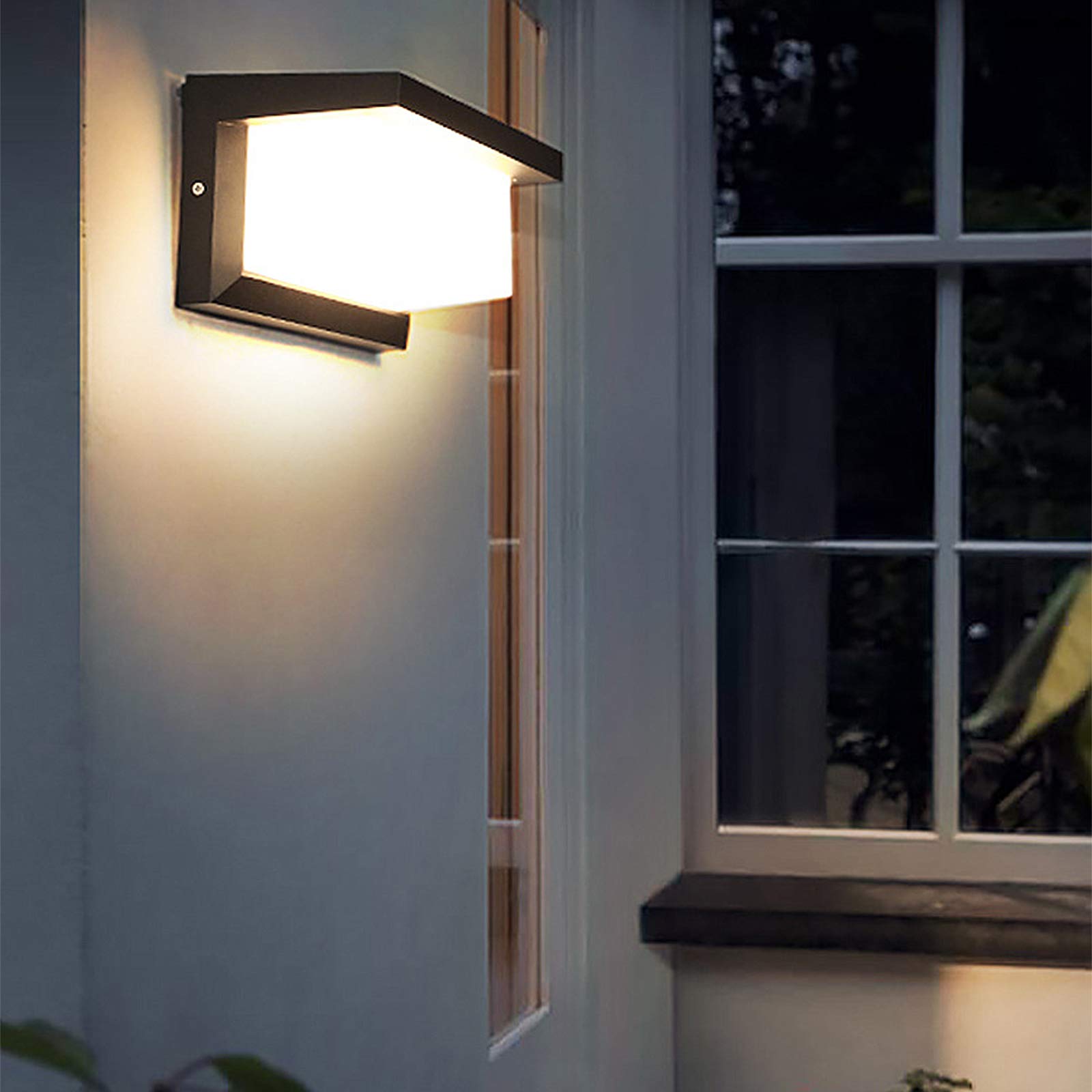 18W LED Wandleuchte Außen mit Bewegungsmelder Modern 3000K Warmweiß Lampe IP65 Wasserdichte Aluminium Außenlampe Aussenleuchte für Garten Veranda Terrasse Garage Badezimmer Wandlicht Deko