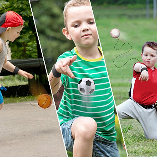 Artcreativity 2.25 Inch Sports Wrist Balls - Set Of 3 - Includes Basketball, Baseball, And Soccer Ball Wristband Toys - Durable Foam String Attached Rebound Balls - Party Favor, Gift Idea For Kids #TOP5