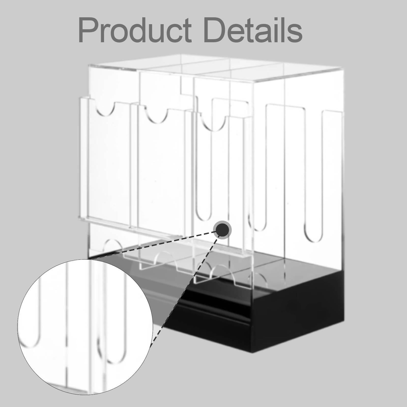 Distributeur de Boosters Présentoir Cartes Vitrine Organiseur Boîte Rangement Acrylique Résistant Support Stable et Packs Debout Adapté Au Bureau Sall, Fond Noir, 3 Emplacements