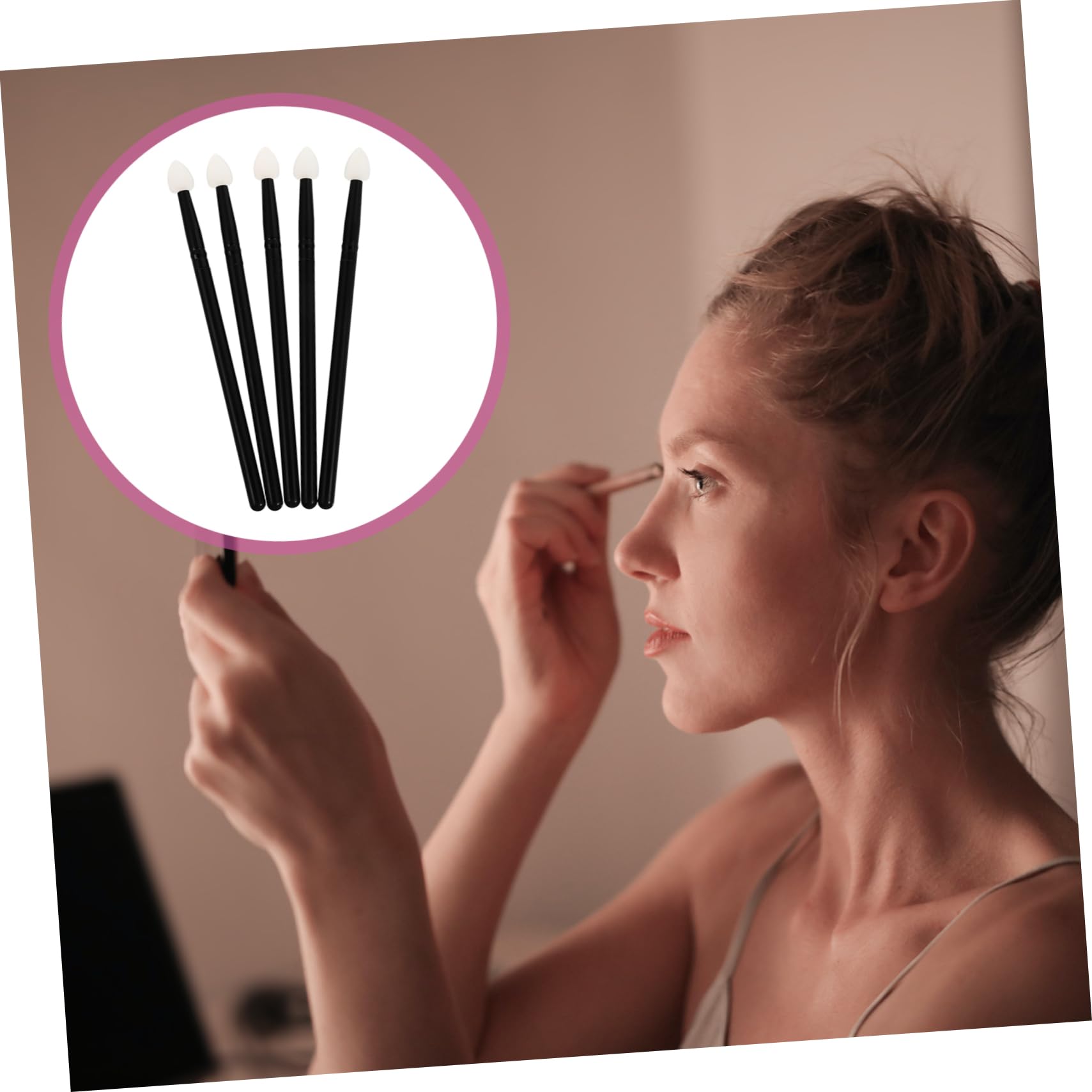 BESPORTBLE 5 Pinceles De Sombra De Ojos De Silicona - Aplicadores Profesionales Para Maquillaje - Ideal Para Sombra De Ojos Brillantes y Metálicos Herramientas De Belleza Perfectas