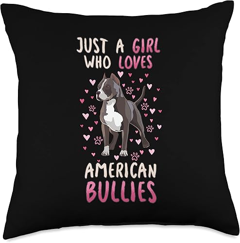 Funny American Bully Lover Quote Design Just A Girl Who Loves American Bullies - Almohada divertida con cita de propietario, 18 x 18 pulgadas,