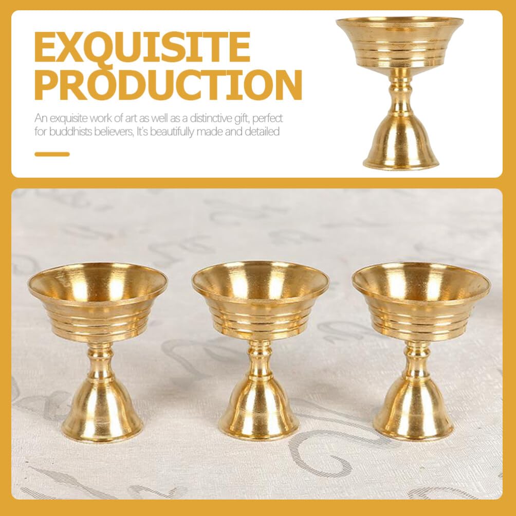 HOLIDYOYO Everlasting Candle Holder Unique Religious Butter Lamp Stand Ghee Lamp Holder Tea Light Candle Cups Decorative Stand for Home