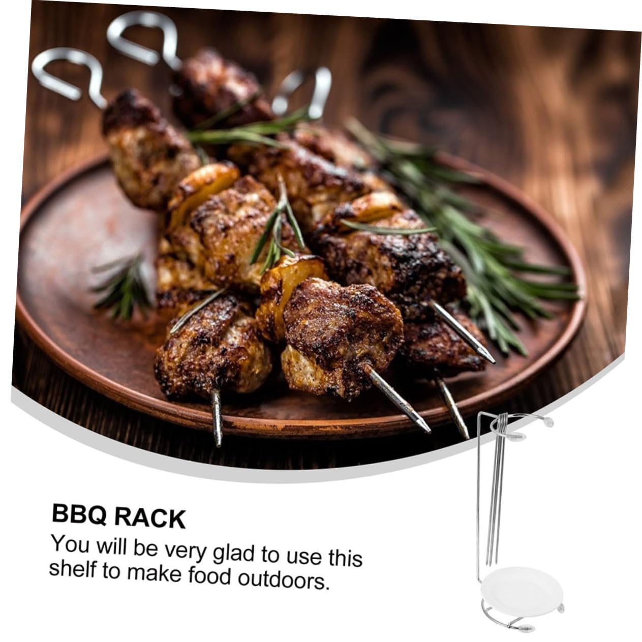 2juegos Soporte De Brochetas Rack para Barbacoa Agujas Utensilios De Cocina para Asar Carne y Verduras