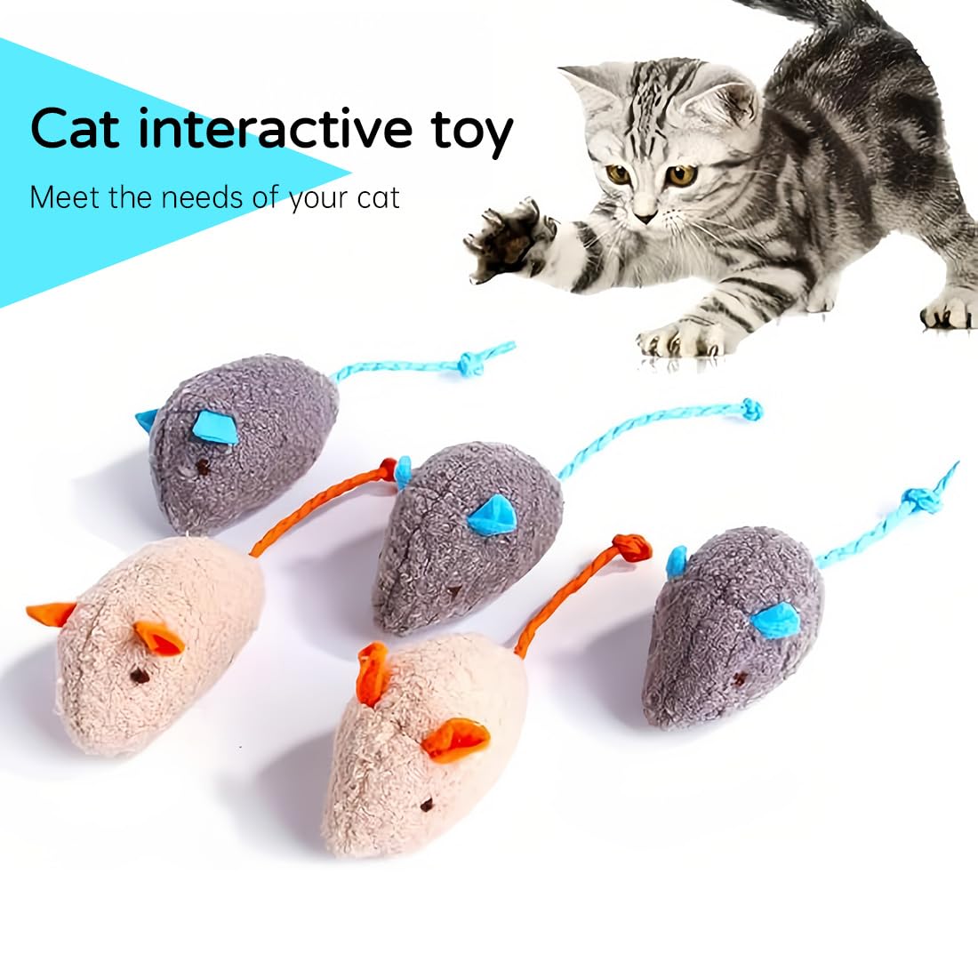 ZKGYUS 18 unidades de juguetes para gatos, ratones de juguete de hierba gatera, ratones de peluche con catnip, hierba gatera interactiva para gatos y gatitos