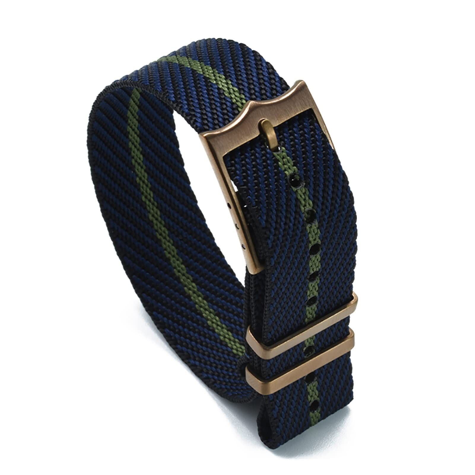 Uhrenarmband， Hochwertiges Luxus-Uhrenarmband aus Nylon mit NATO-Armband(New Black navy green,22mm)