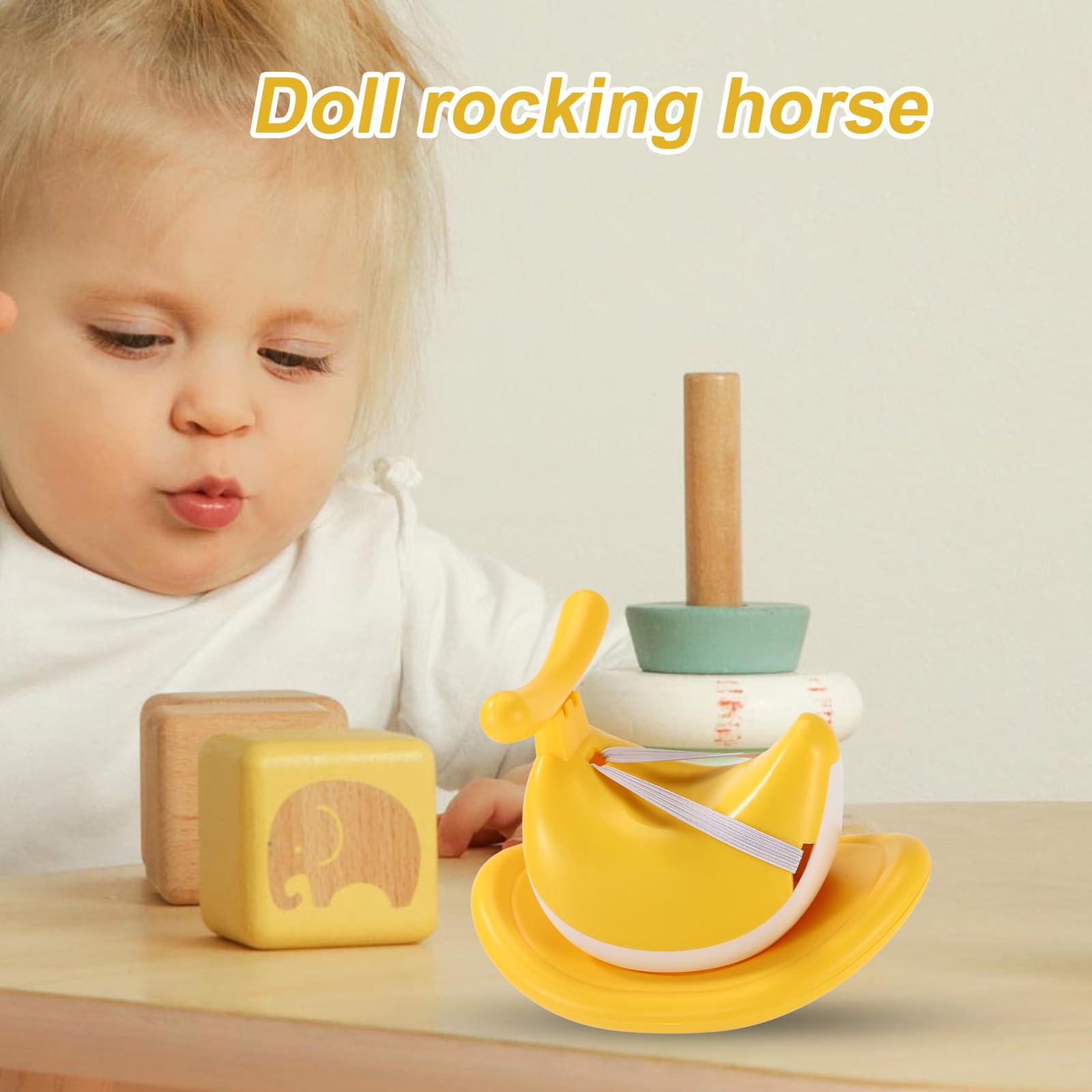 Rocking Banana Chair for Dolls Cute Bunny Doll Display Seat Banana Safety Seat Toys Style Desk Decor Accessories for Her Teens Home Office - Image 4