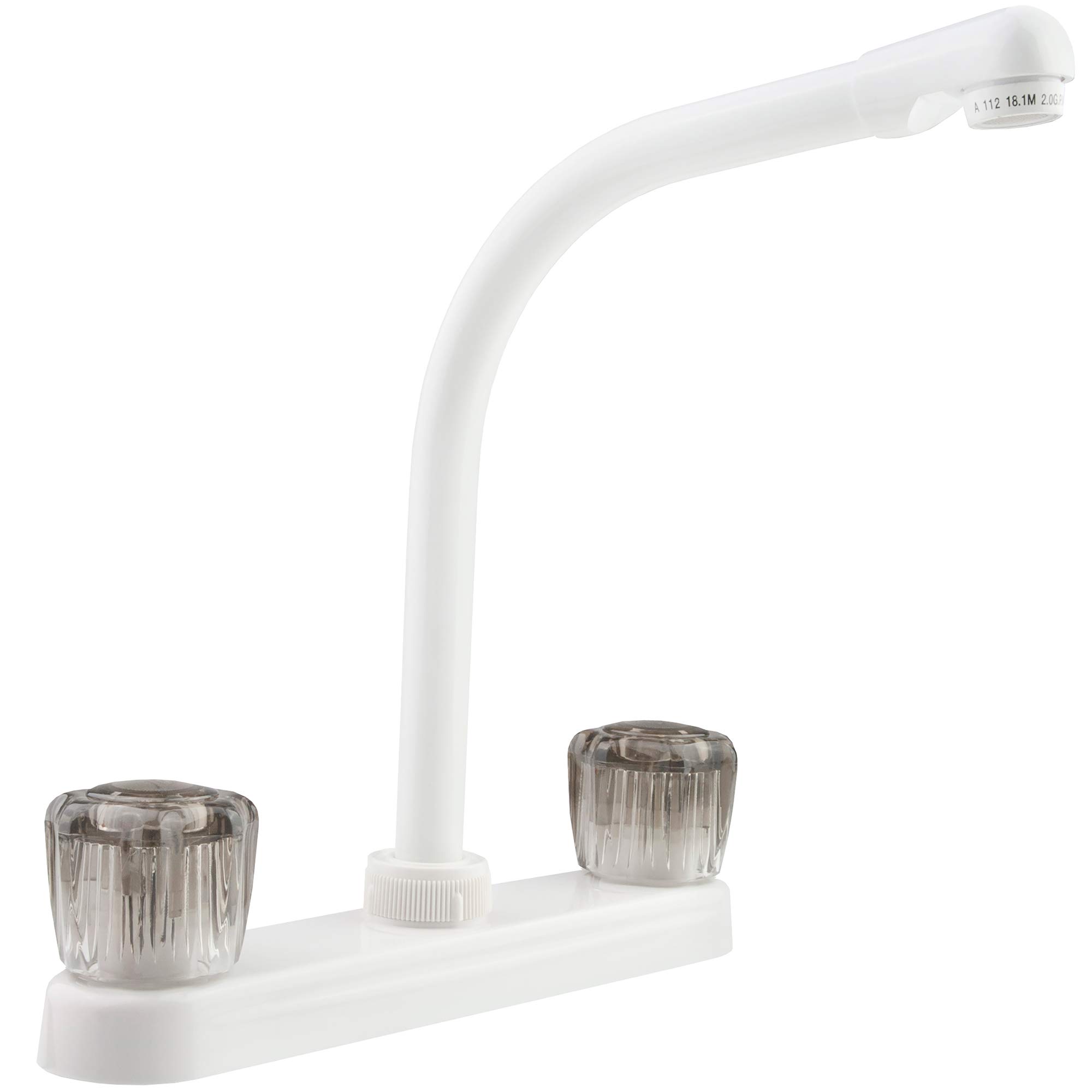 Dura Faucet DF-PK210S-WT RV Hi-Rise Kitchen Sink Faucet (White)