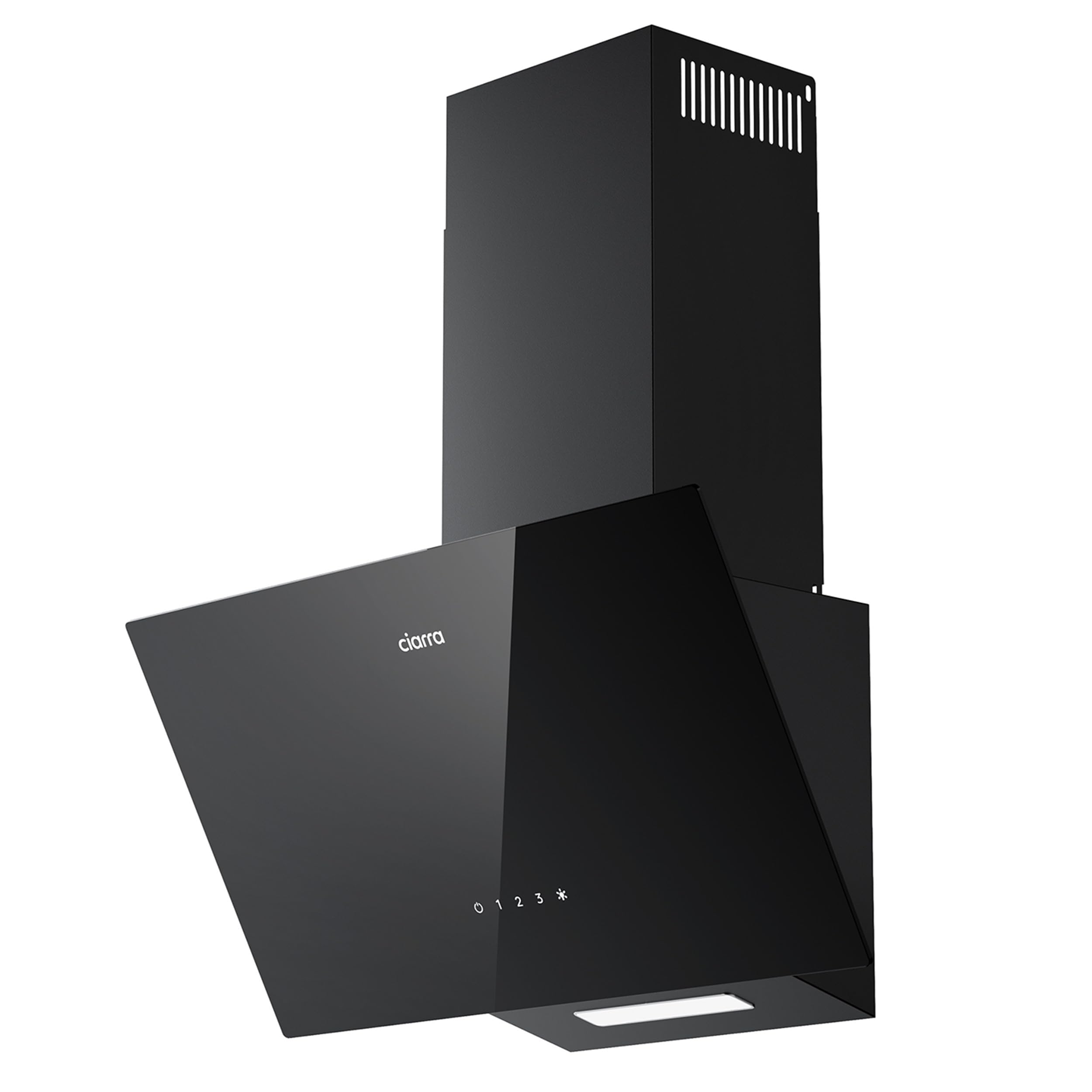 CIARRA AWB6750C A++ Kopffreie Schräghaube Dunstabzugshaube 60 cm Umluft Touch-Bedienung 350 m³/h Schwarz