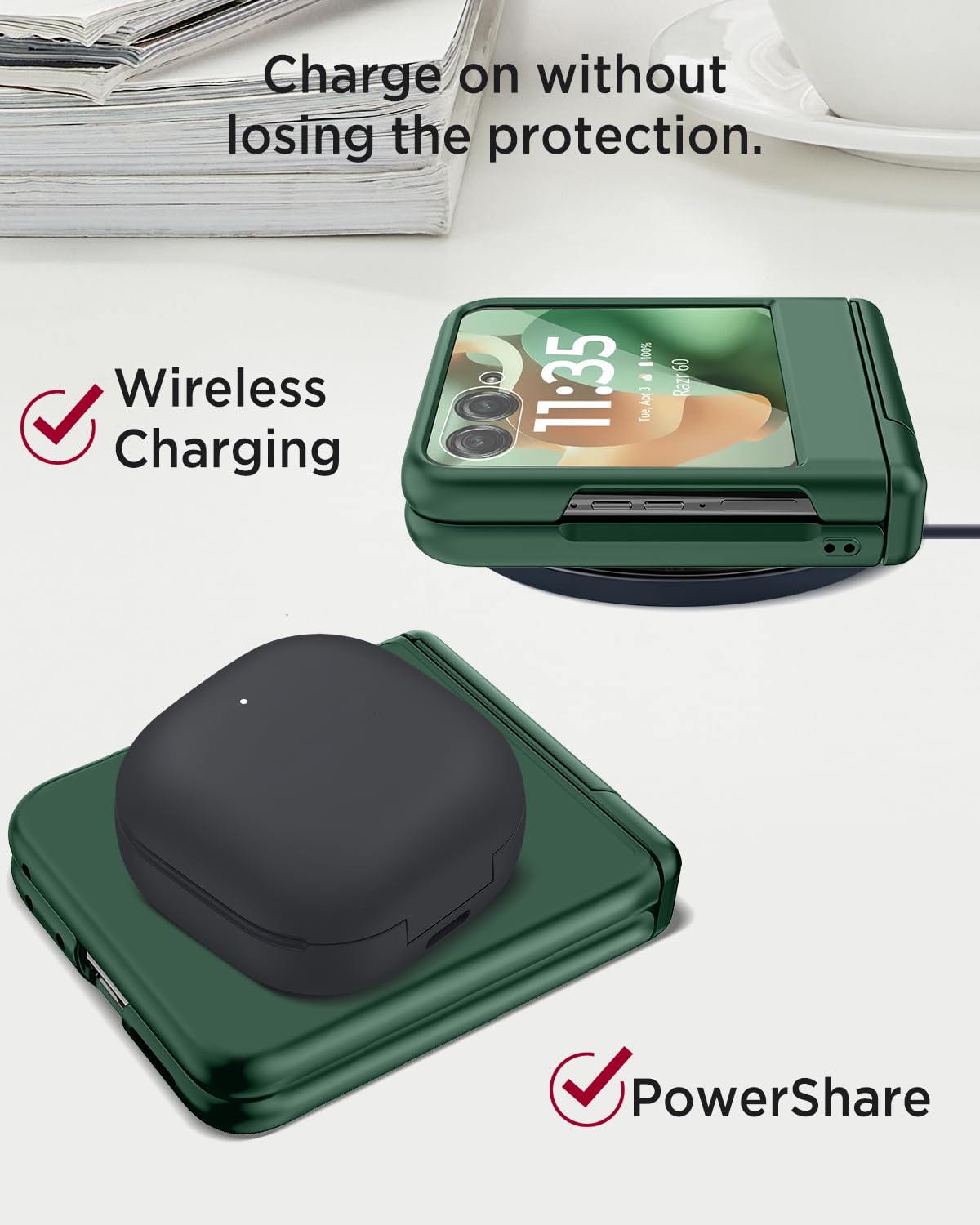 Miimall Custodia sottile per Motorola Razr 2025 con protezione per cerniere, custodia Razr 2025 [cavalletto integrato] [protezione per schermo e fotocamera] [antiurto di grado militare] cover rigida